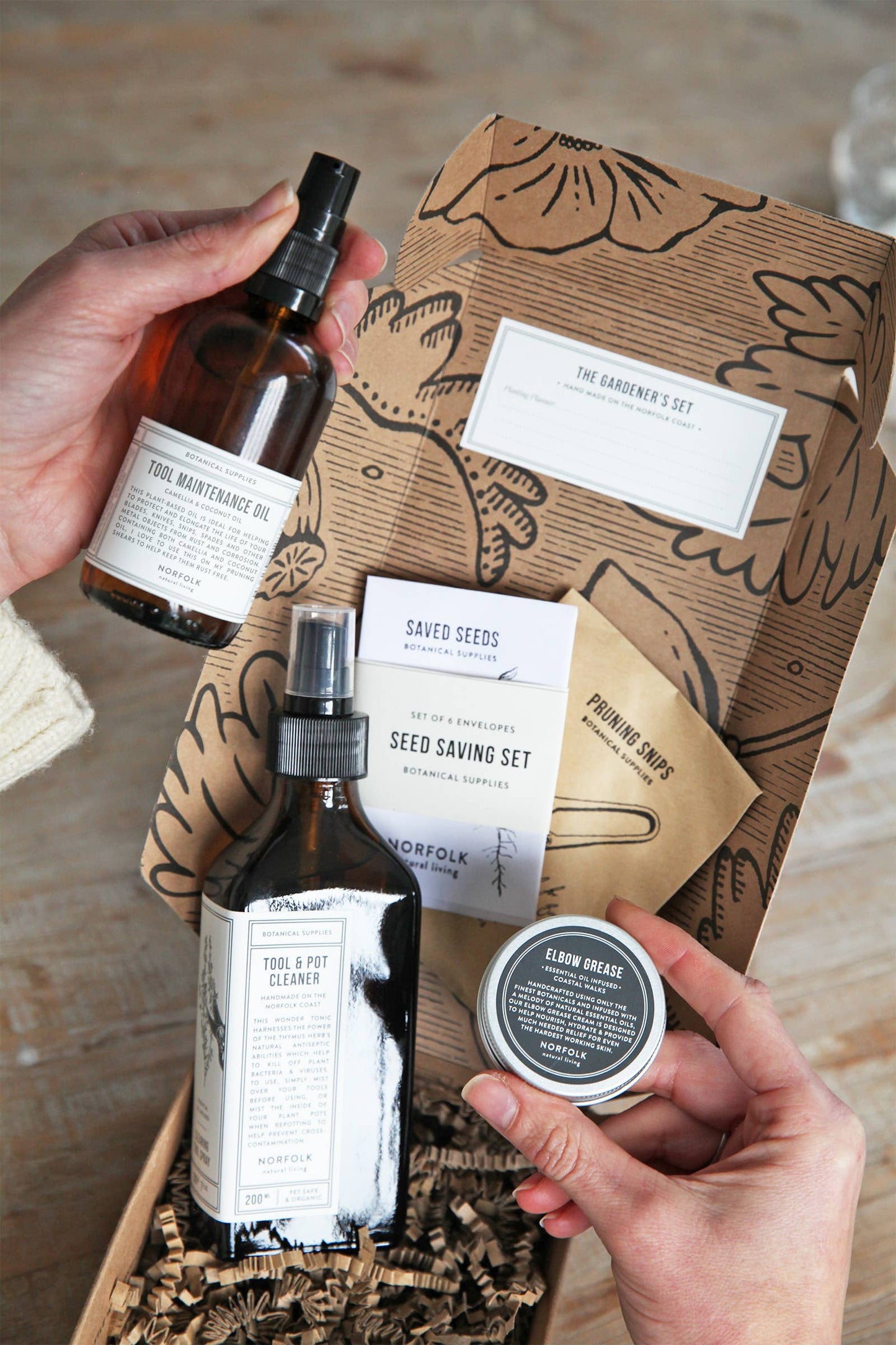 The Gardener's Gift Set - Snips, Tool Cleaning Oil, Soothing Balm, Seed packets & More