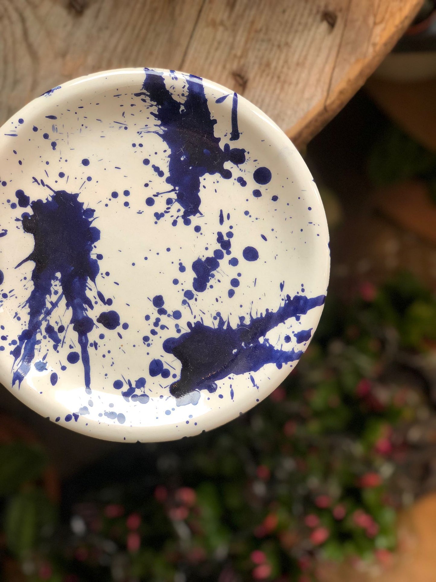 Spanish Pottery Splatterware Side Plate, Blue