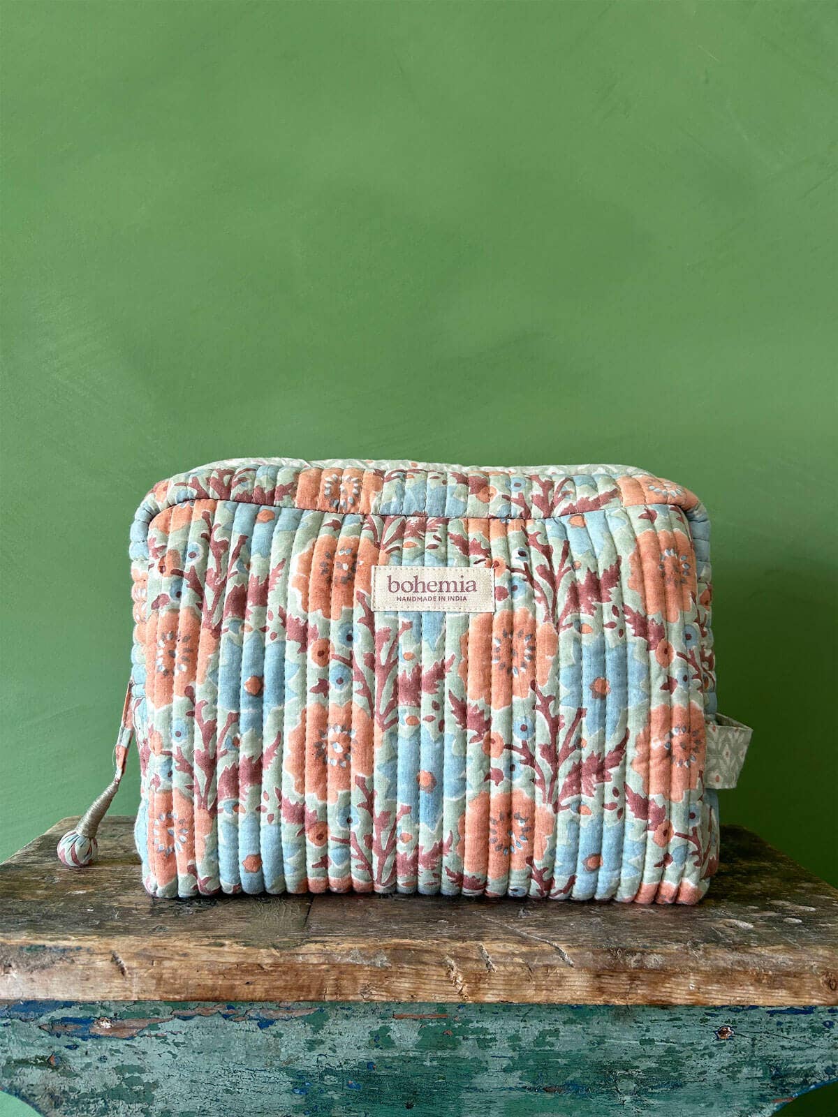 Large Floribunda Washbag, Duck Egg
