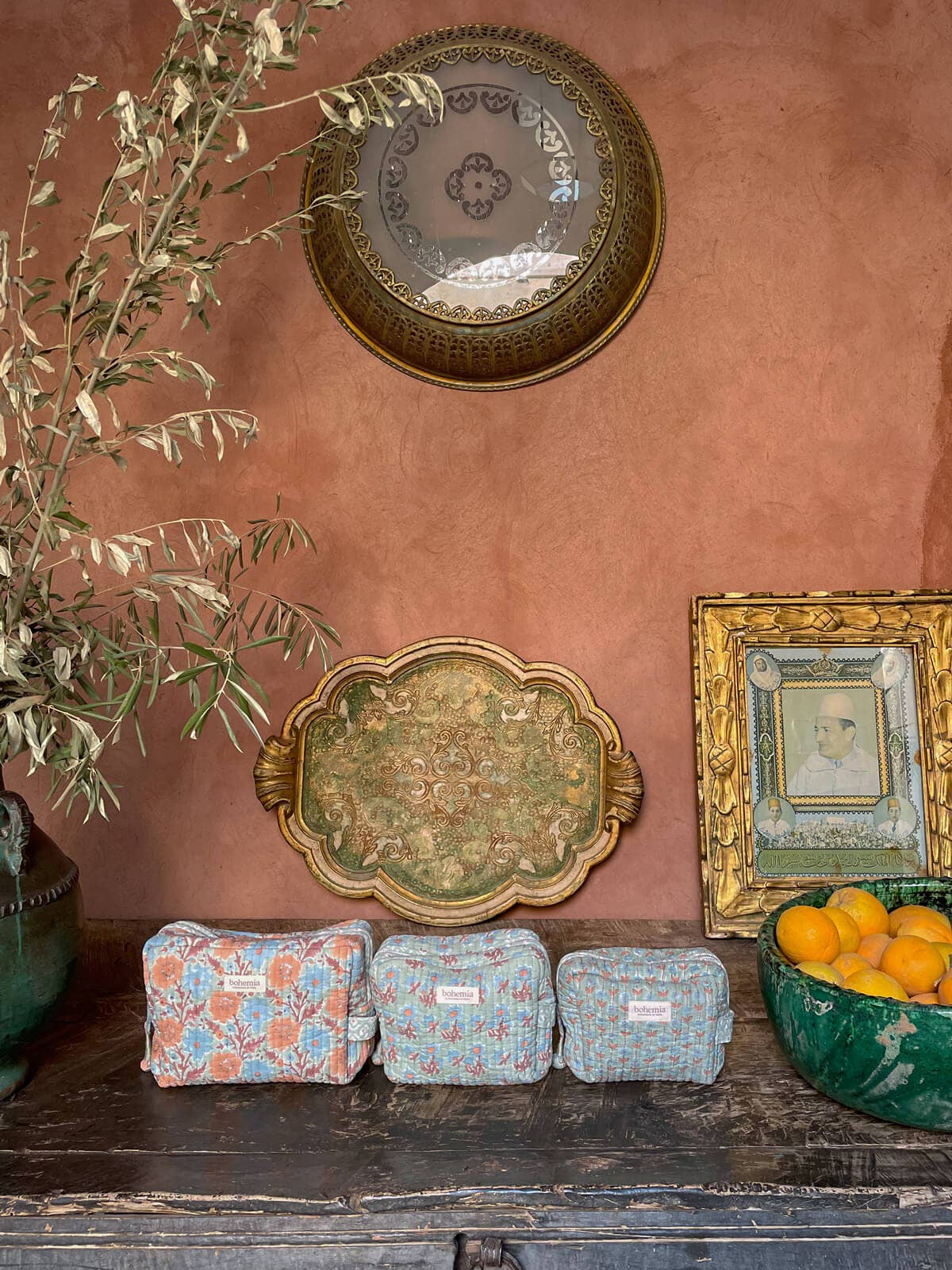 Large Floribunda Washbag, Duck Egg