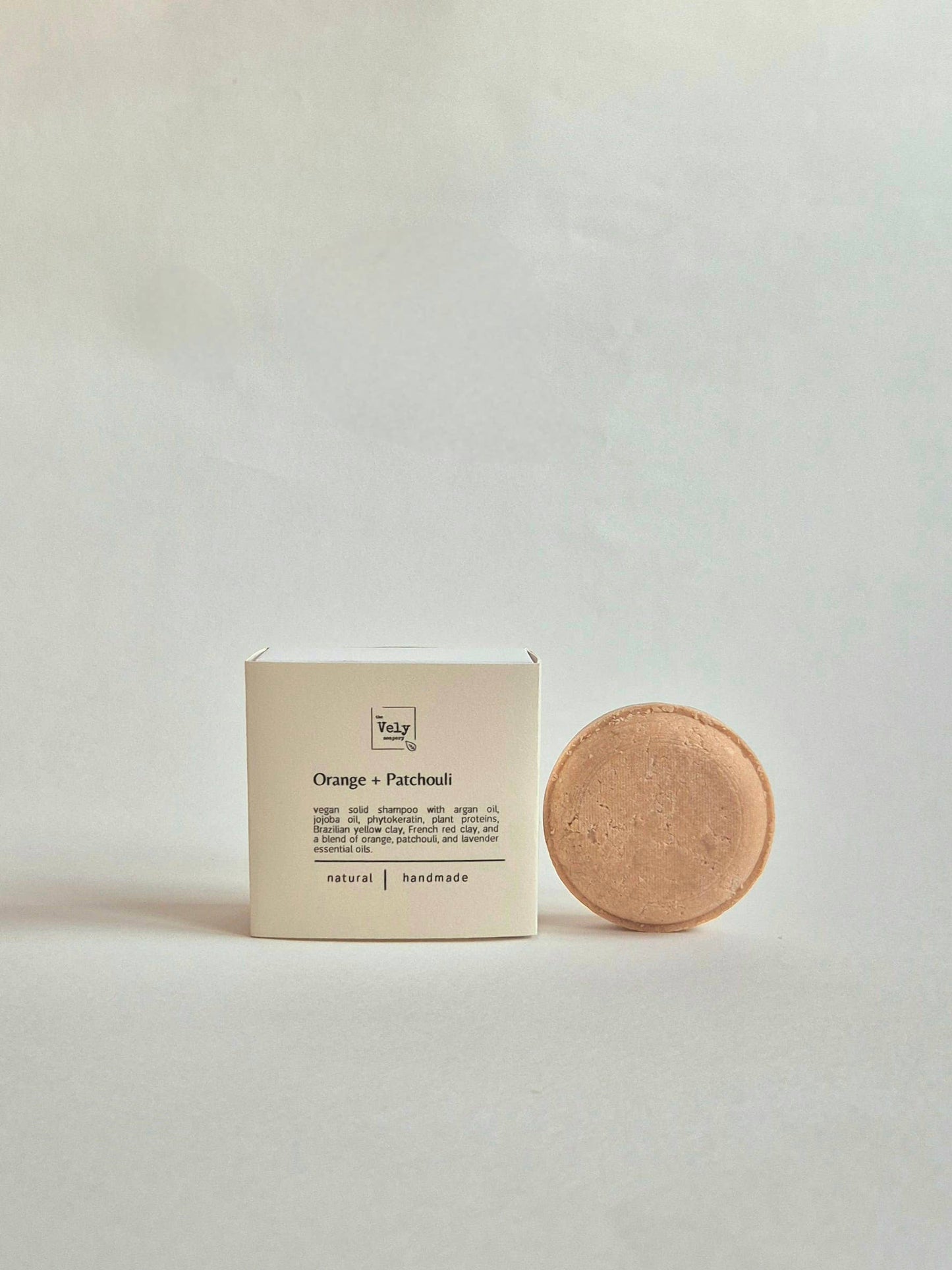 Orange & Patchouli Vegan Solid Shampoo Bar with Argan Oil & French Red Clay