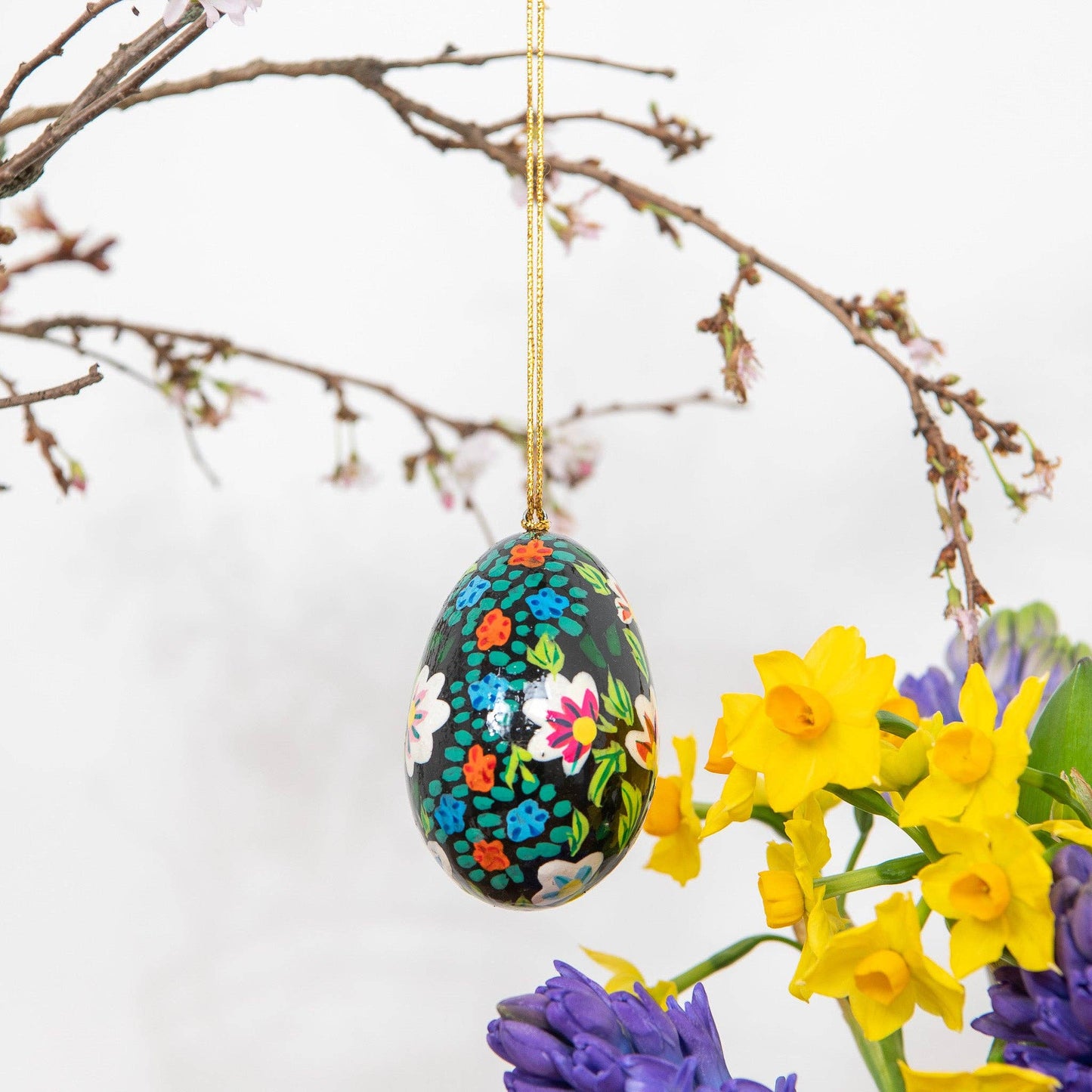 Dark Kashmiri Hand Painted Easter Egg