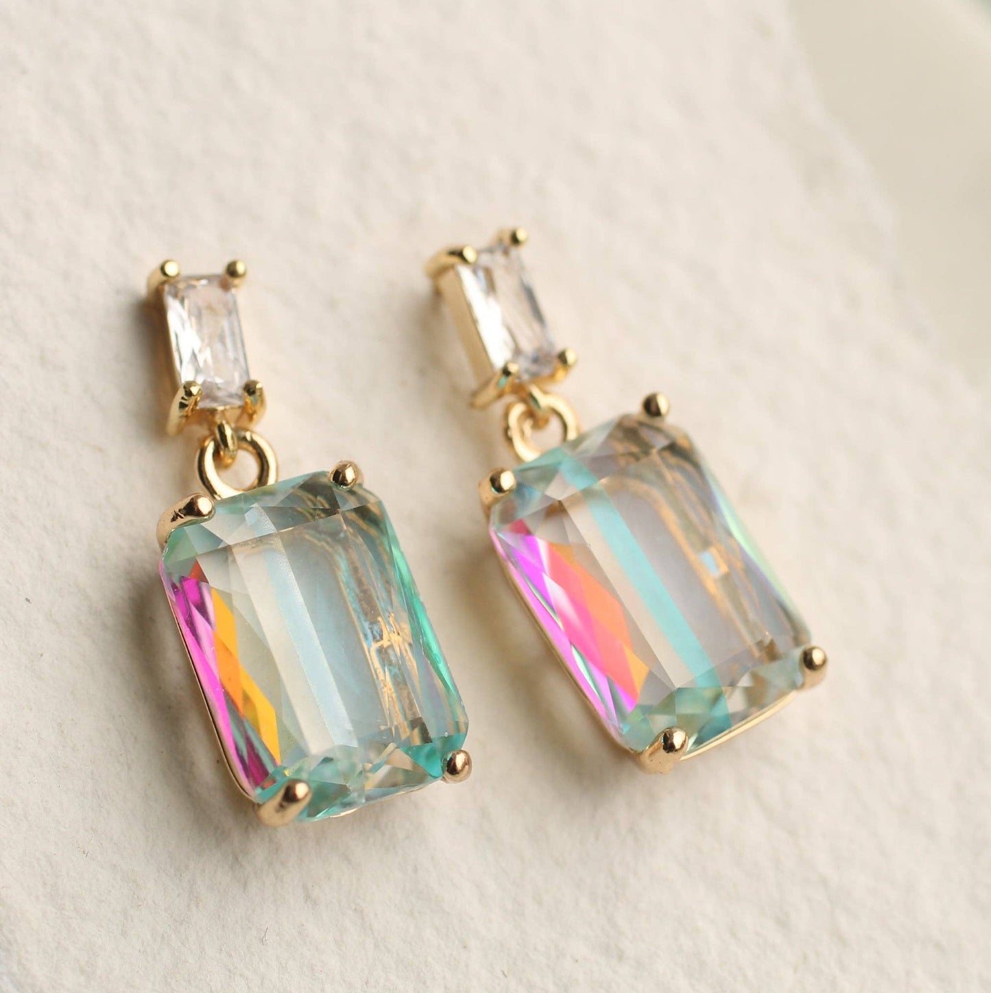 Rainbow Baguette Earrings