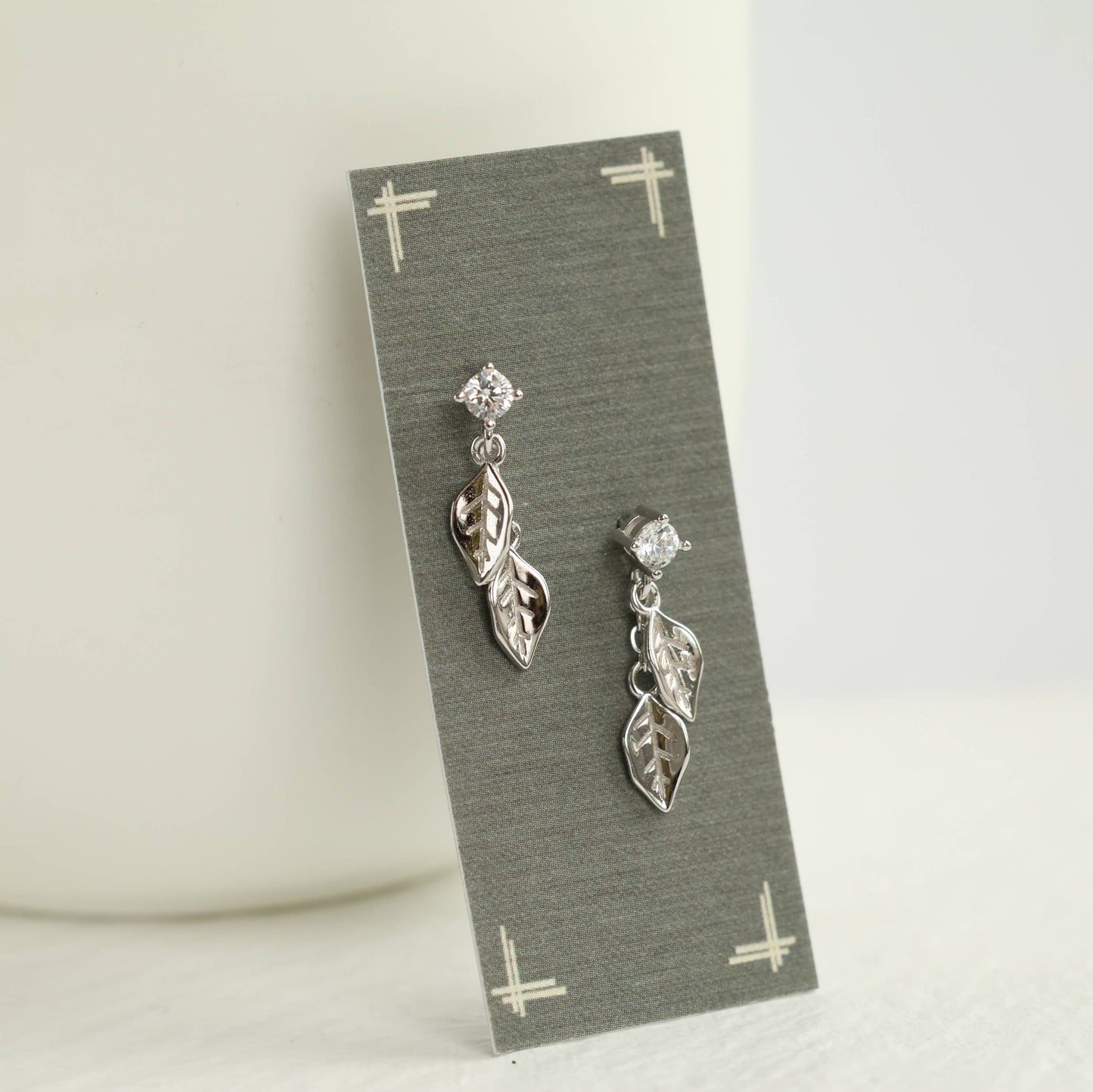 Sterling Silver Leaf Dangle Earrings