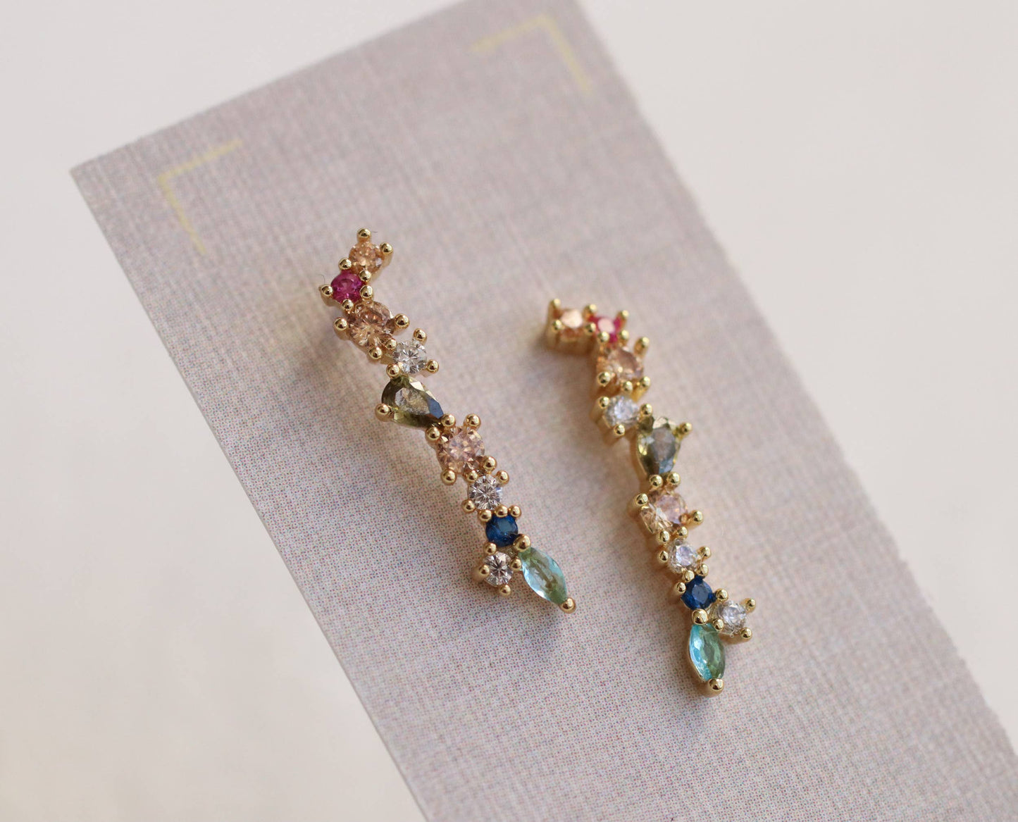 Rainbow Drop Jewel Earrings