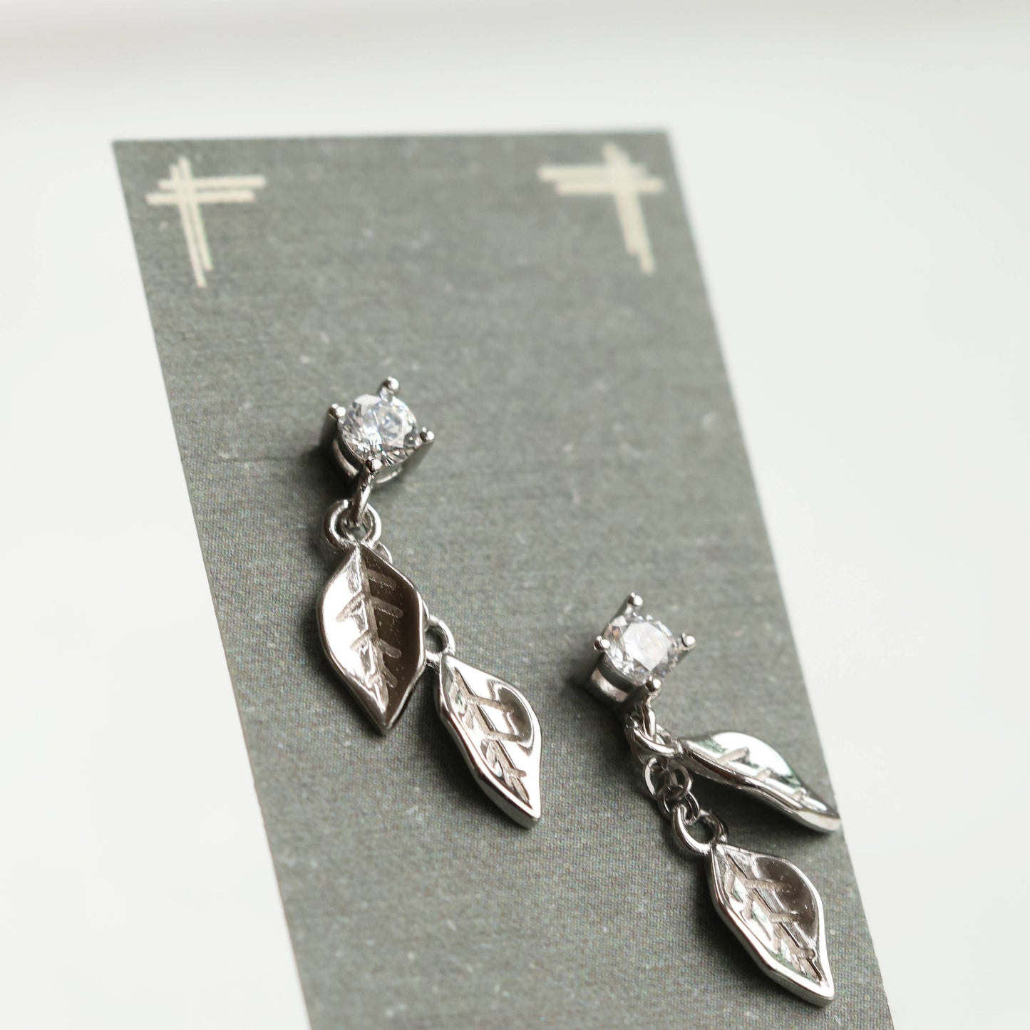 Sterling Silver Leaf Dangle Earrings