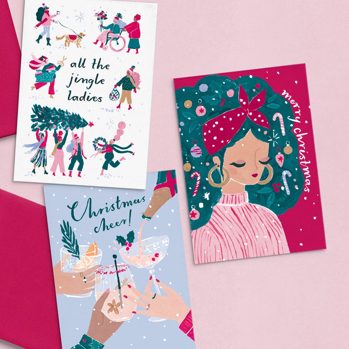 Decorated Hair Christmas Card | Holiday Card | Xmas Cards