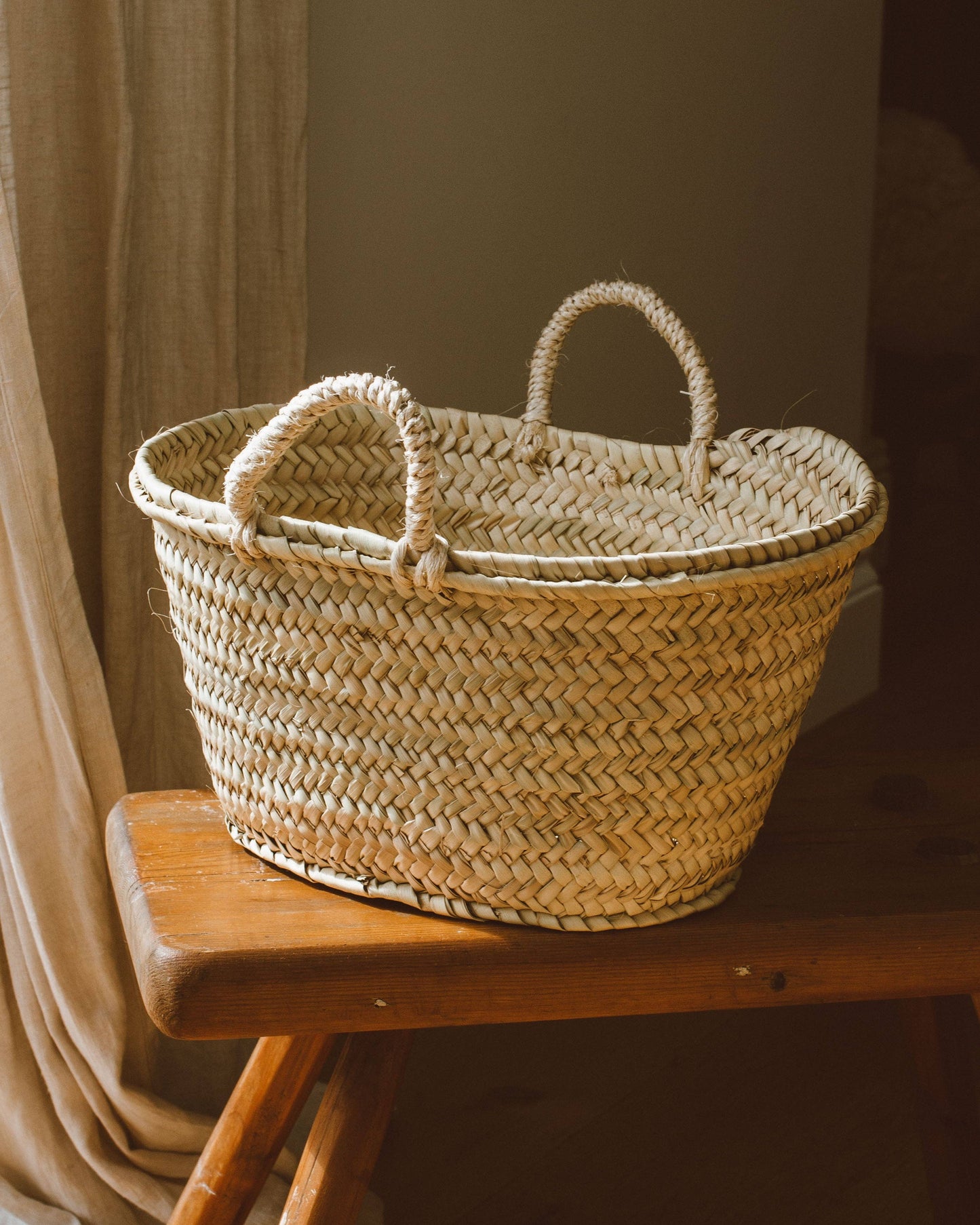 Vegan Mini French Market Basket Bag