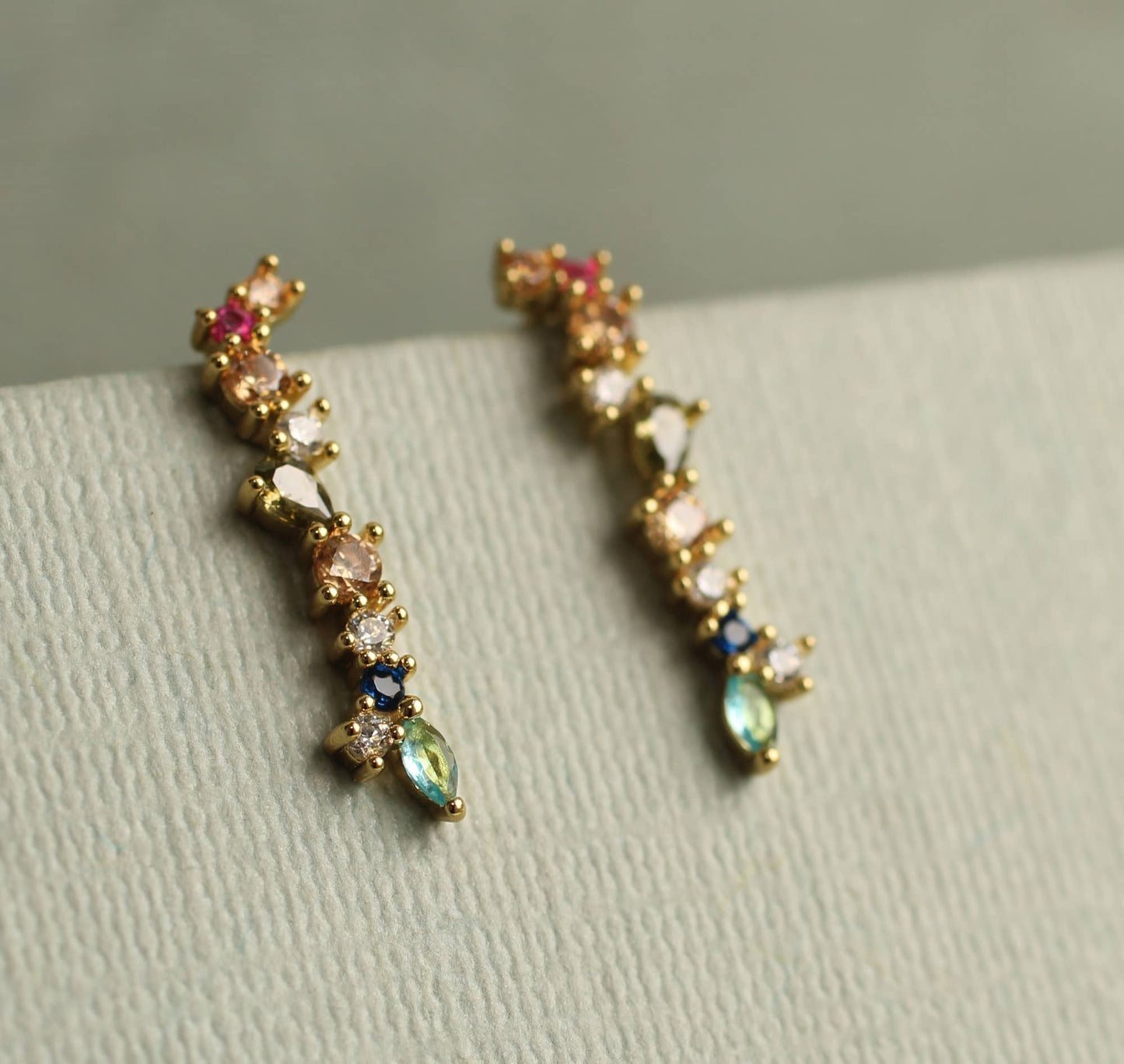 Rainbow Drop Jewel Earrings