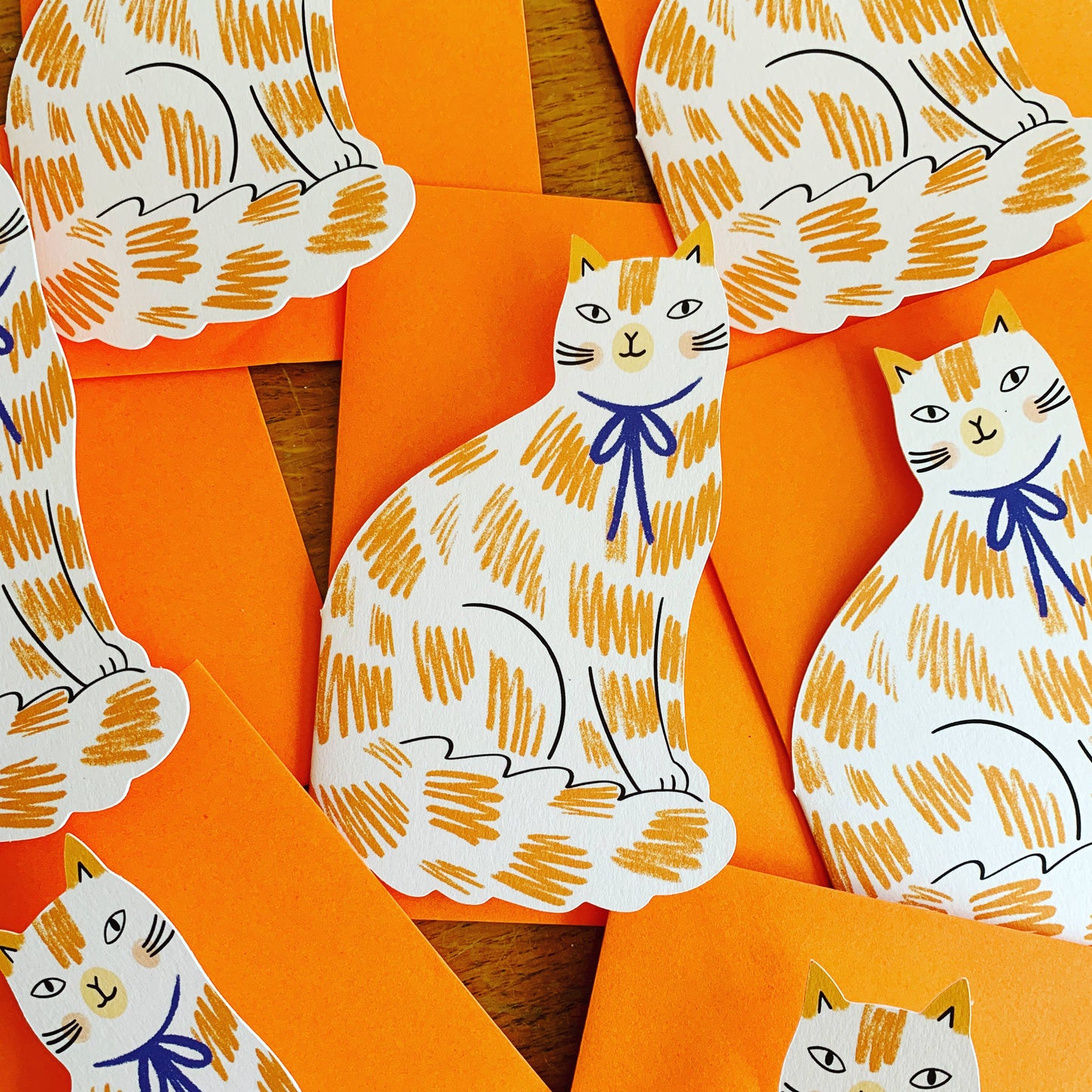 Sitting Kitty Cat Shaped Greeting Card