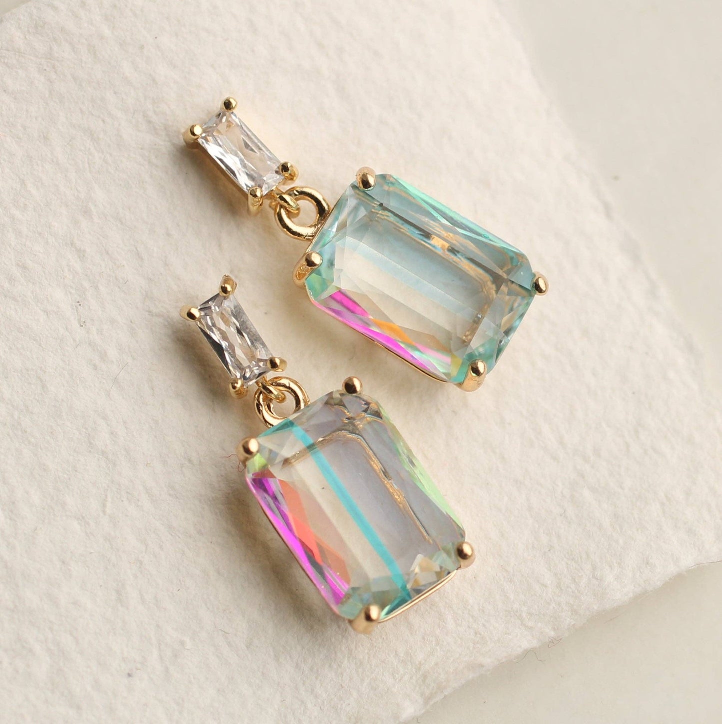 Rainbow Baguette Earrings