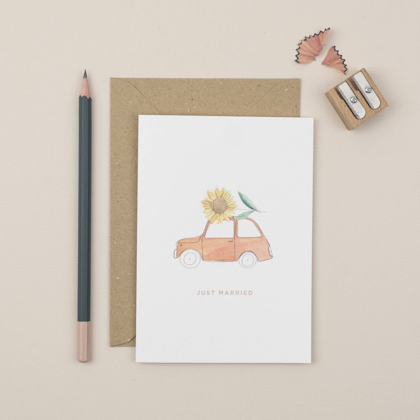 Just Married Wedding Car Card