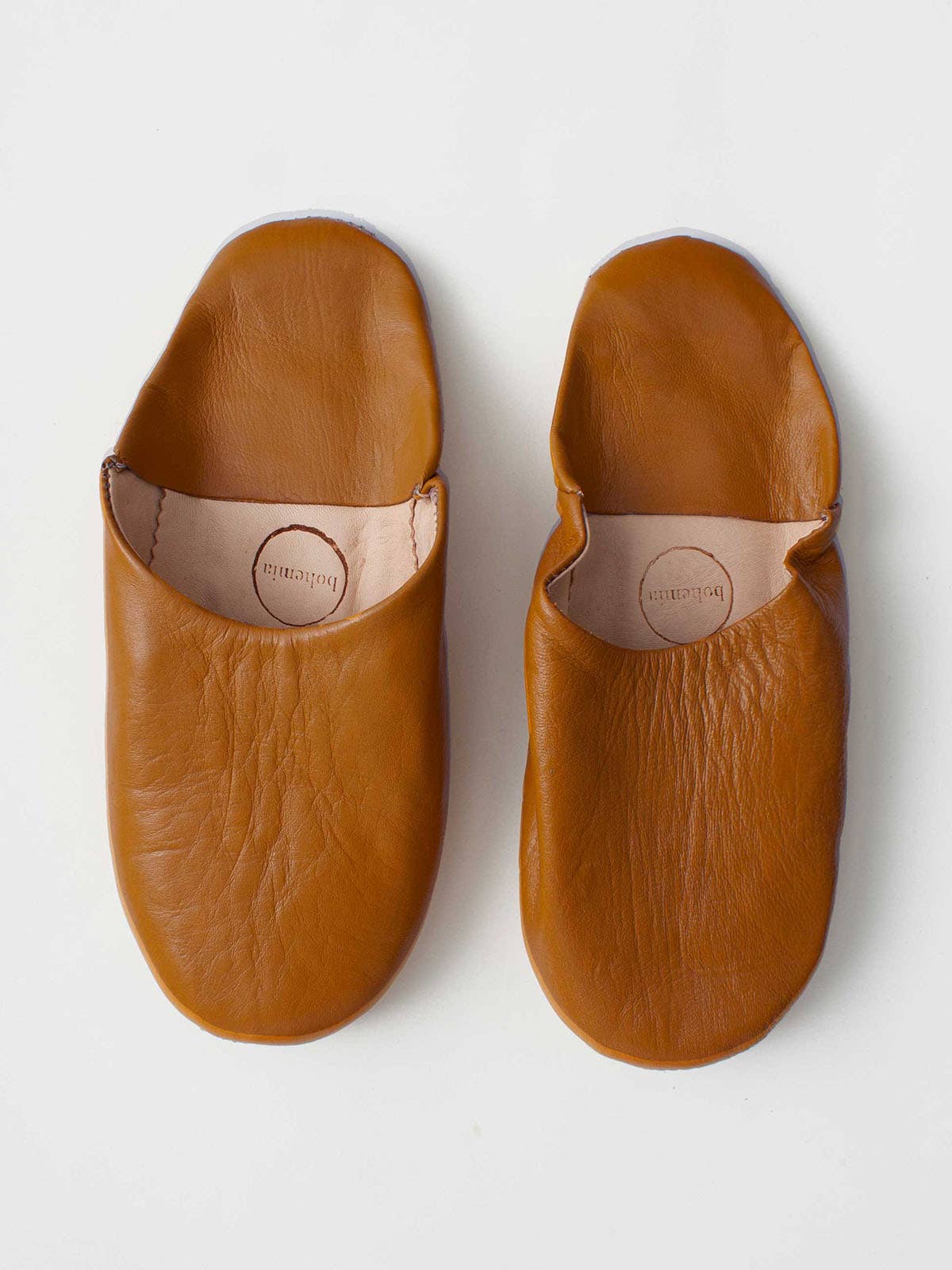 Moroccan Babouche Slippers, Caramel