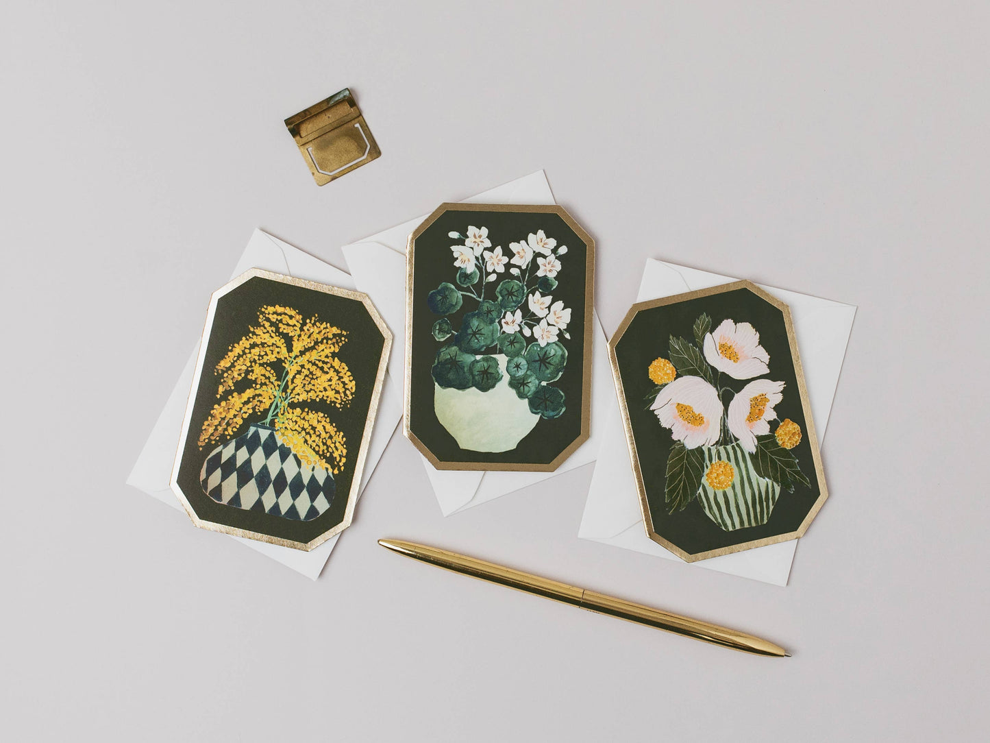 Nasturtium Botanical Mini Die Cut Floral Card