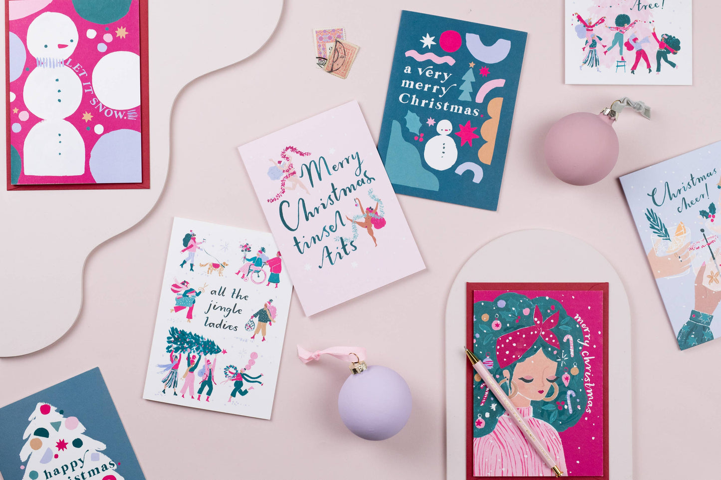 Decorated Hair Christmas Card | Holiday Card | Xmas Cards