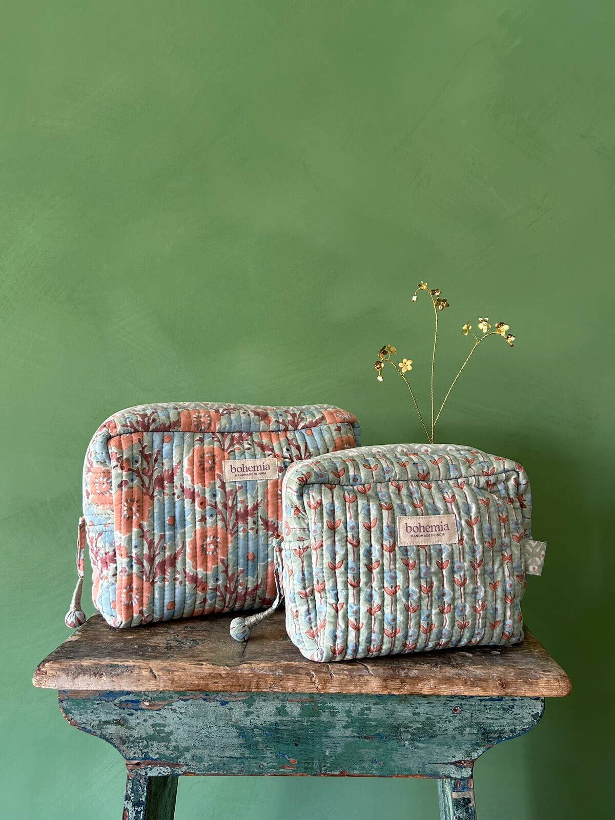 Large Floribunda Washbag, Duck Egg