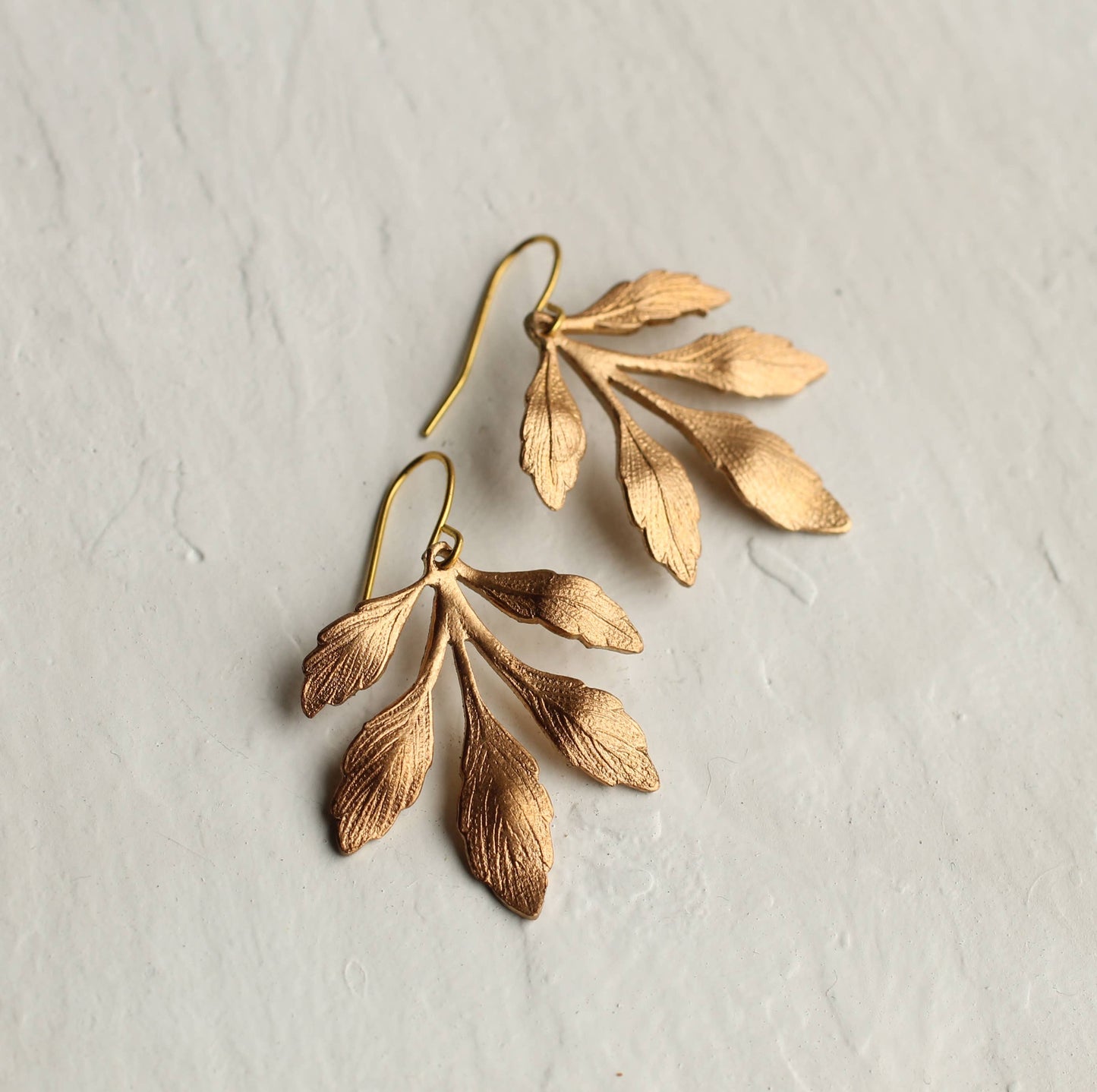 Gold Leaf Chandelier Earrings