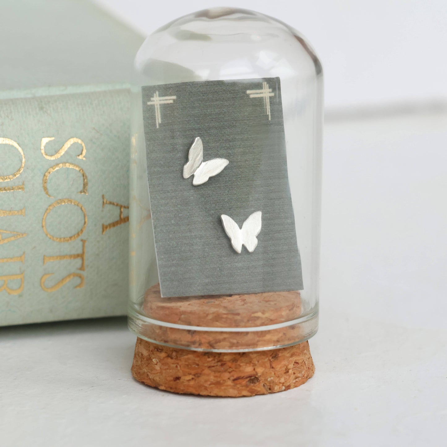 Sterling Silver Butterfly Silhouette Stud Earrings