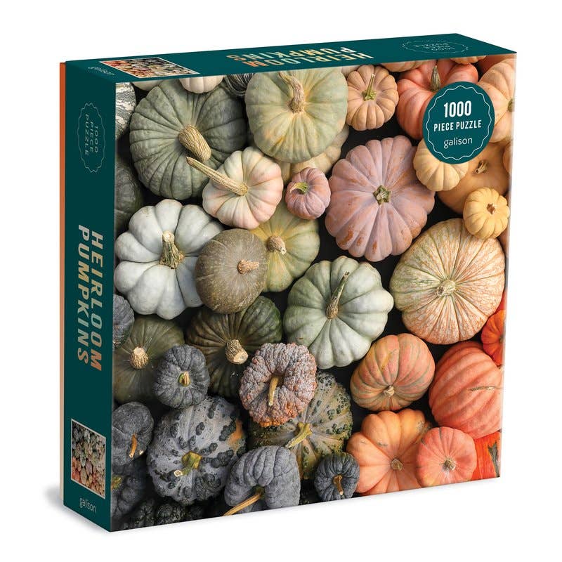 Heirloom Pumpkins 1000 Piece Puzzle in Square Box Jigsaw Puzzle