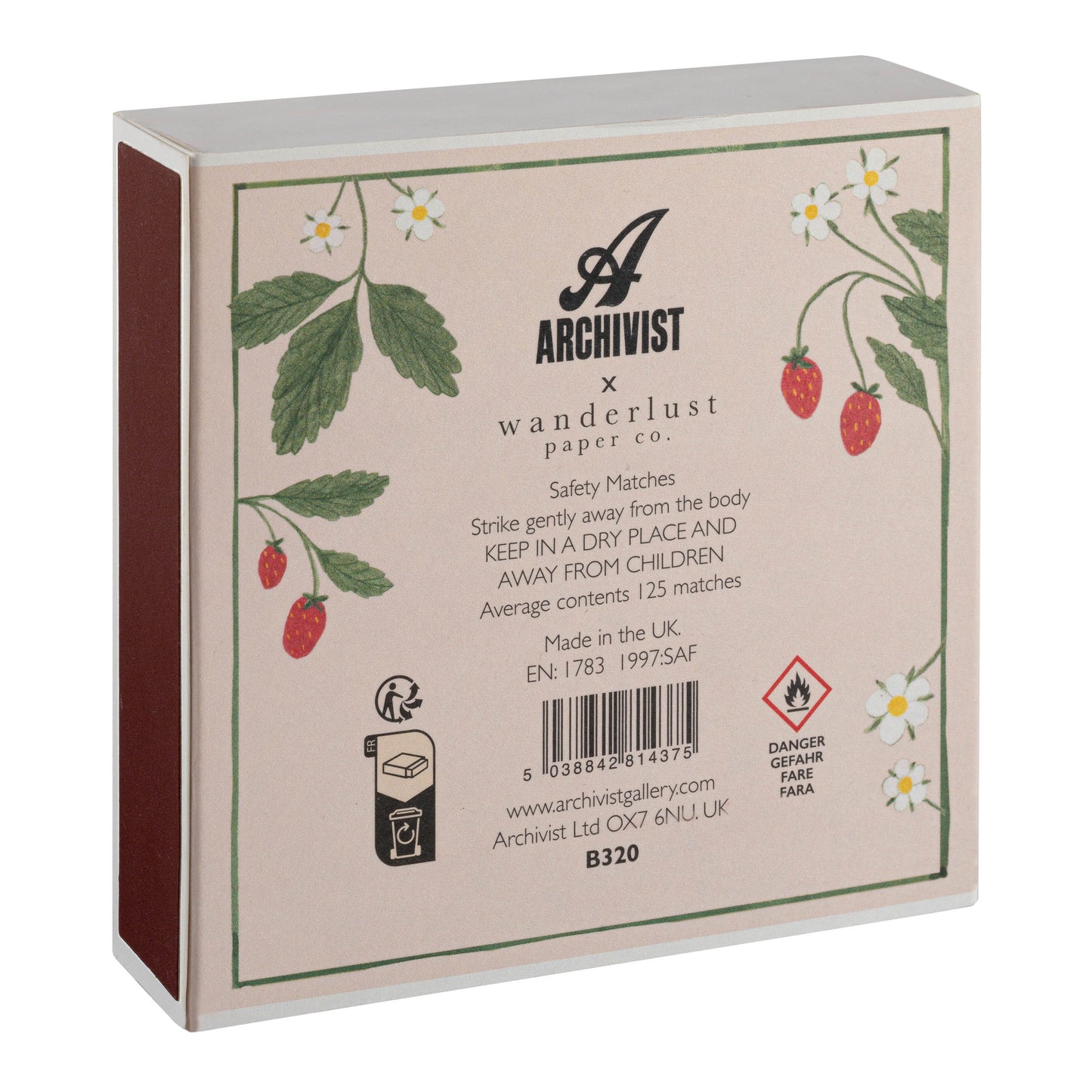 Archivist Artisan Safety Matches - Strawberry