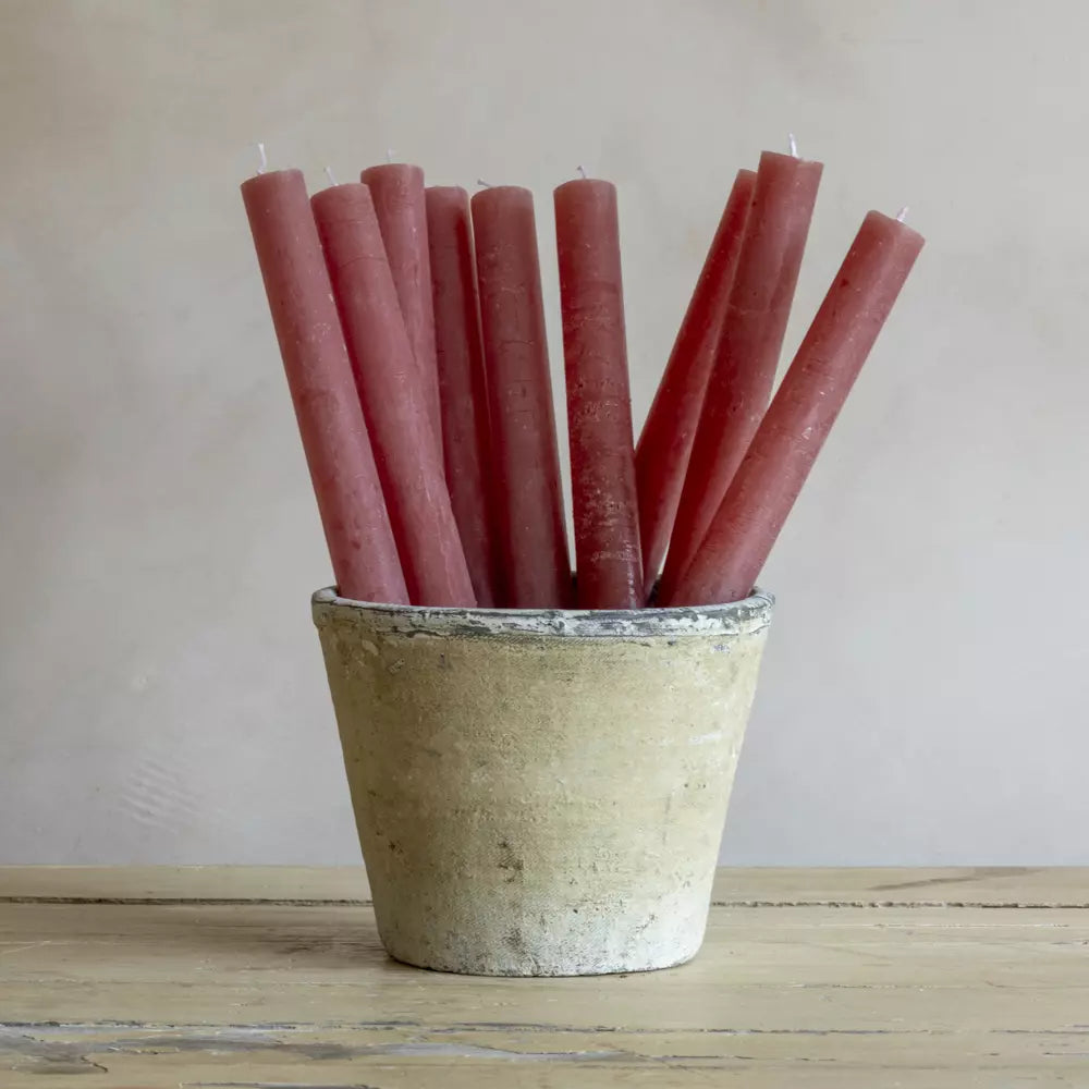 Dusky Pink Rustic Dinner Candle