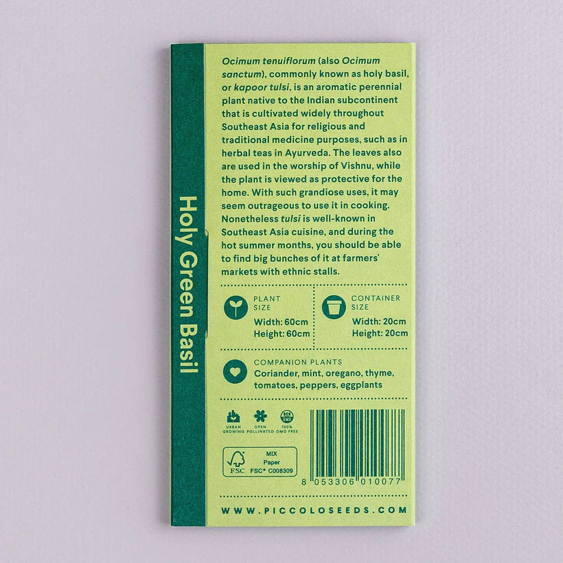 Piccolo Seeds - Basil Holy Green