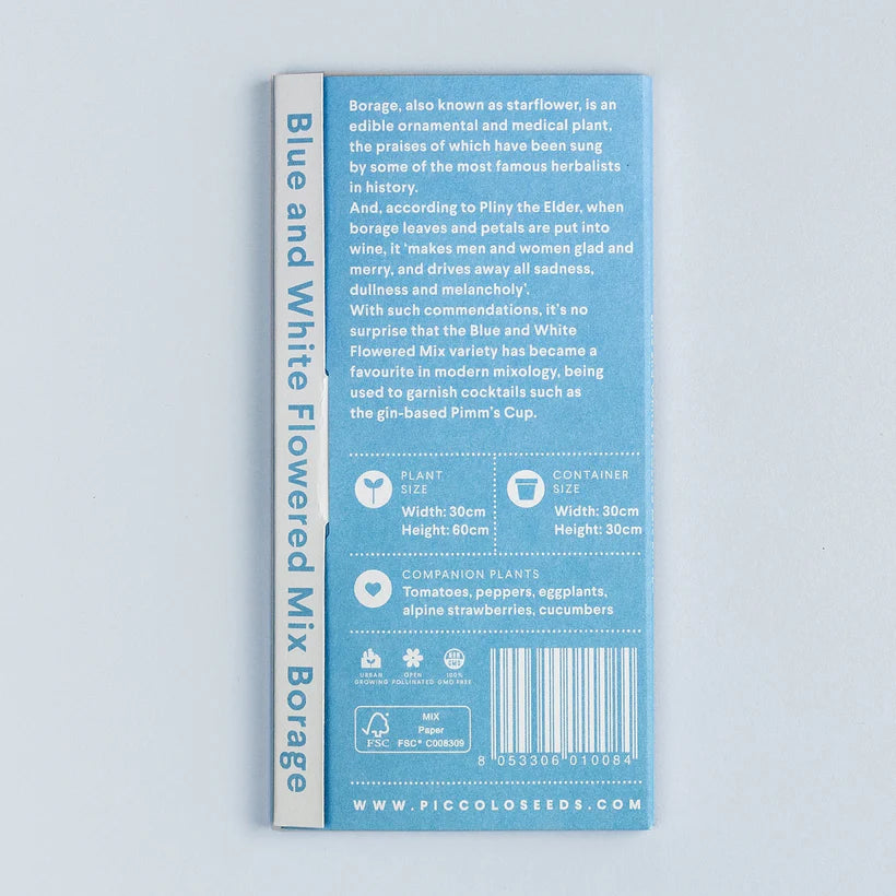 Piccolo Seeds - Borage Blue & White Mix