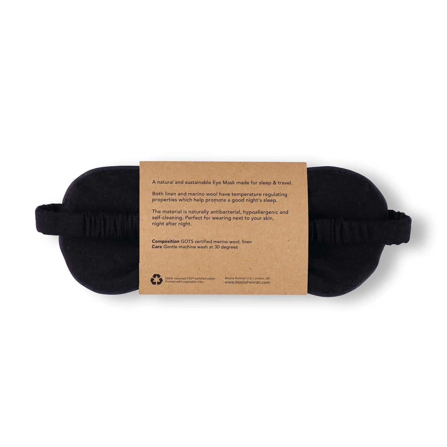 Eye Mask - Linen & Soft Merino - Herringbone