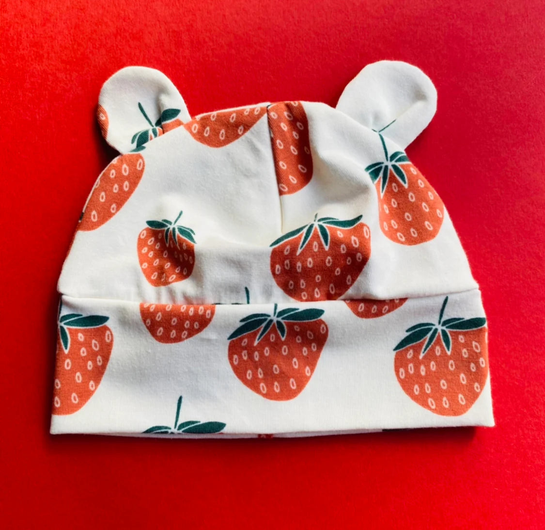 Baby Hats Strawberry Organic Cotton 0-3 Months