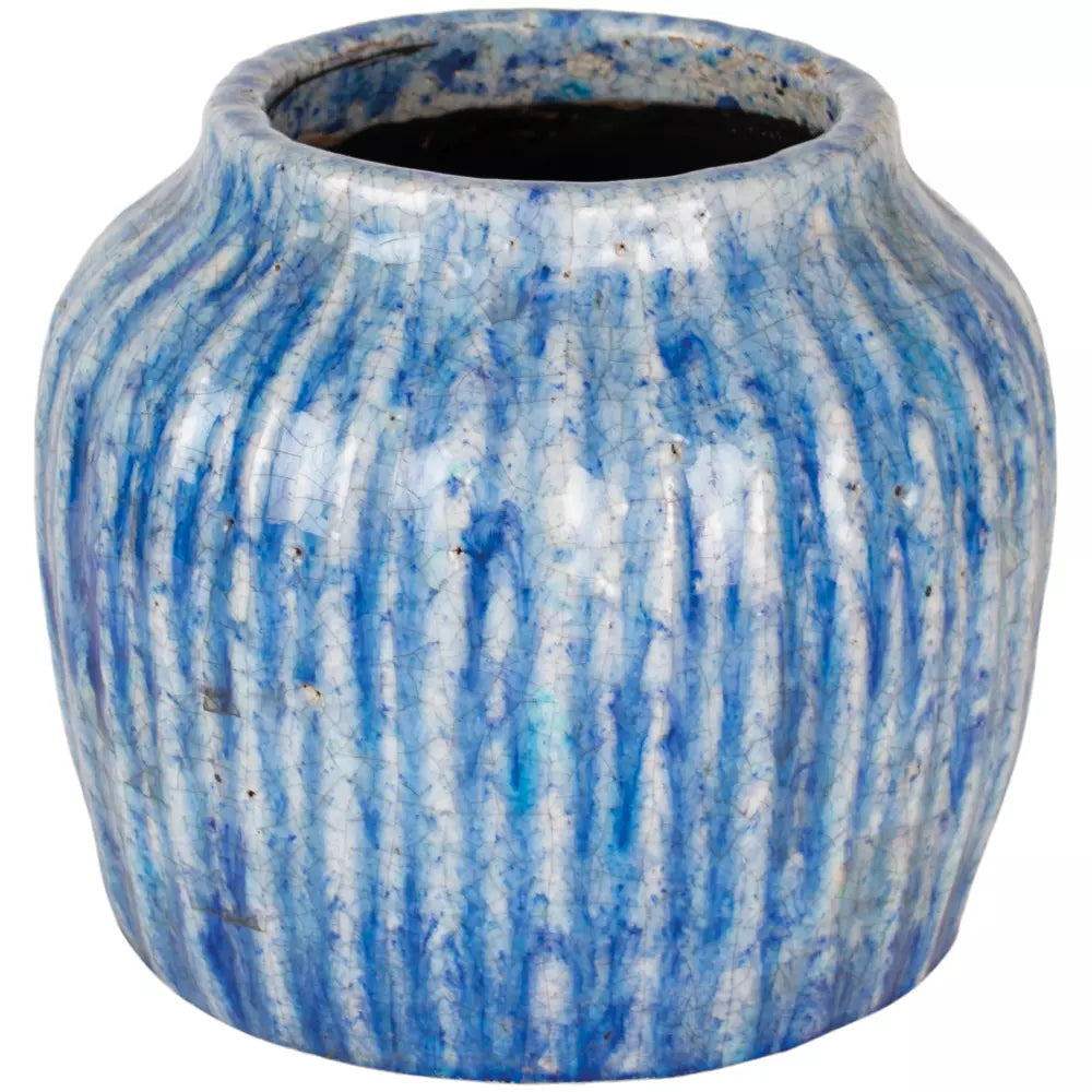 Ribbed Planter Cornflower Blue