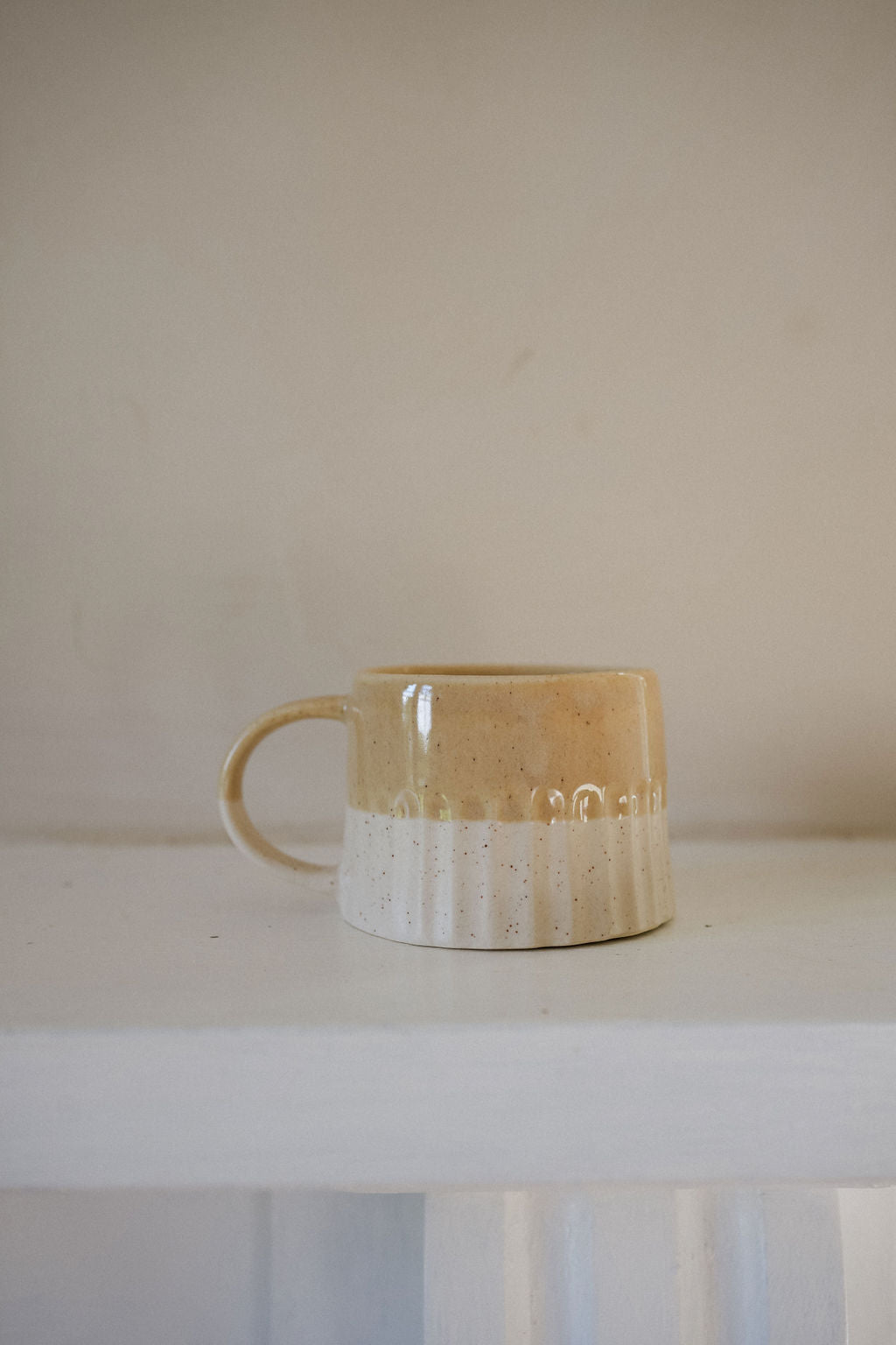 Handmade Ridged Glazed Mug