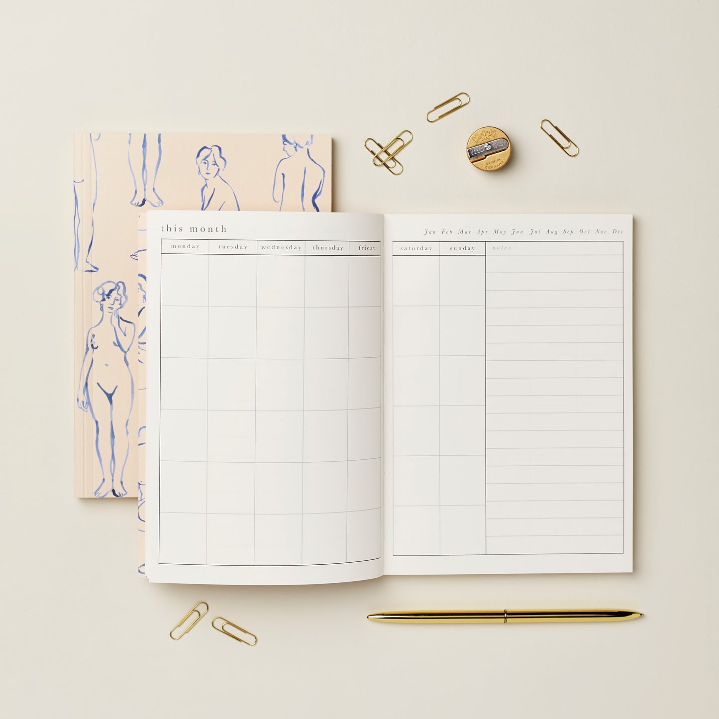 Blue Nudes Weekly Planner