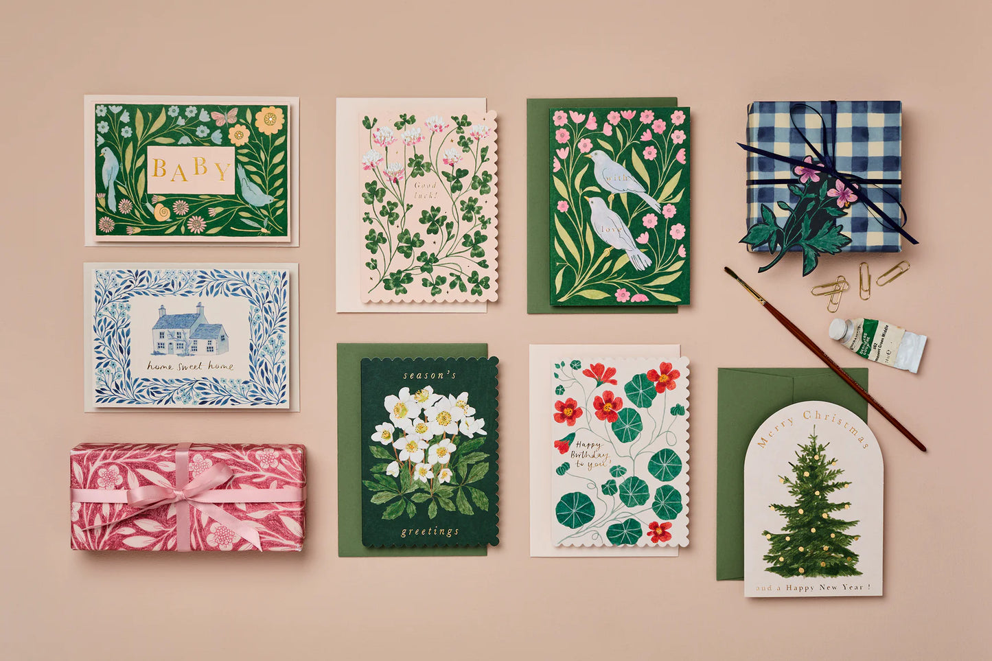 Blue Flora Home Sweet Home Card