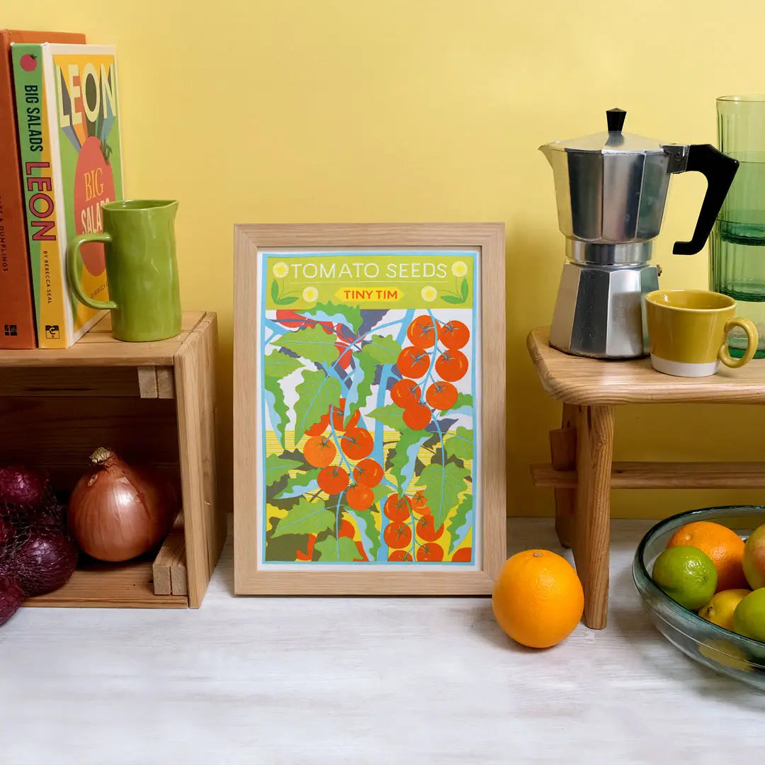 Tomatoes Tiny Tim Seed Packet Art Print