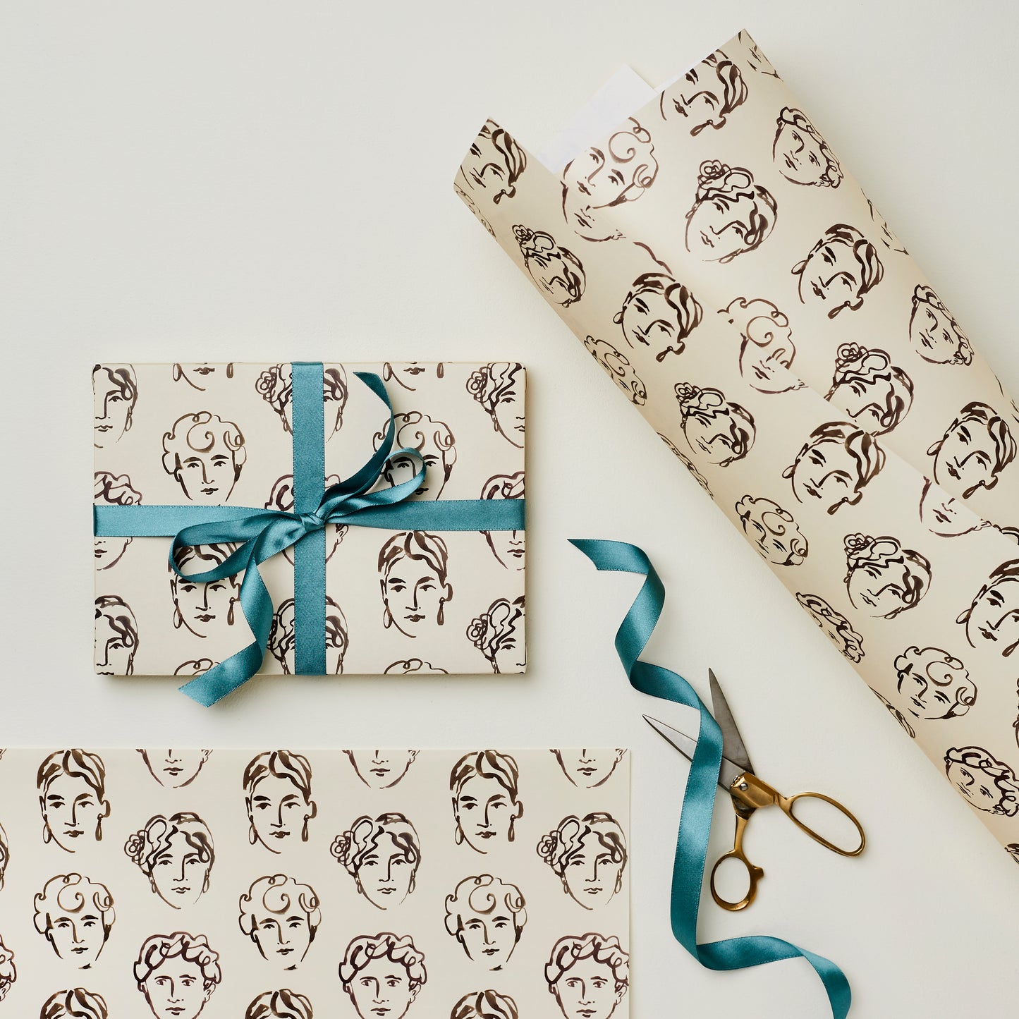 Portrait Patterned Gift Wrap Paper