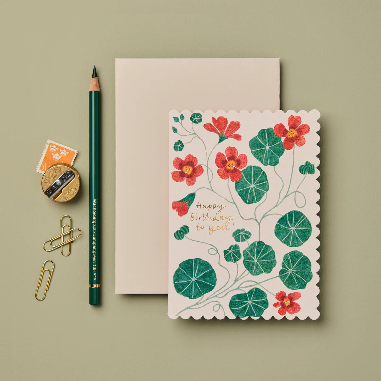 Nasturtiums Birthday Card
