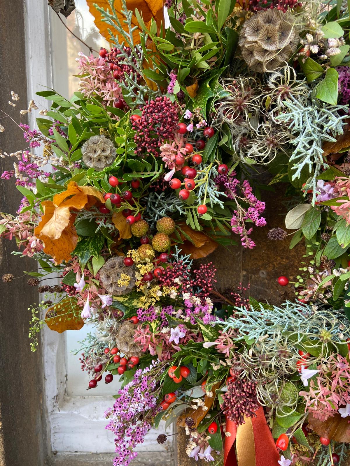 Autumn Glow - Fresh Door Wreath Medium