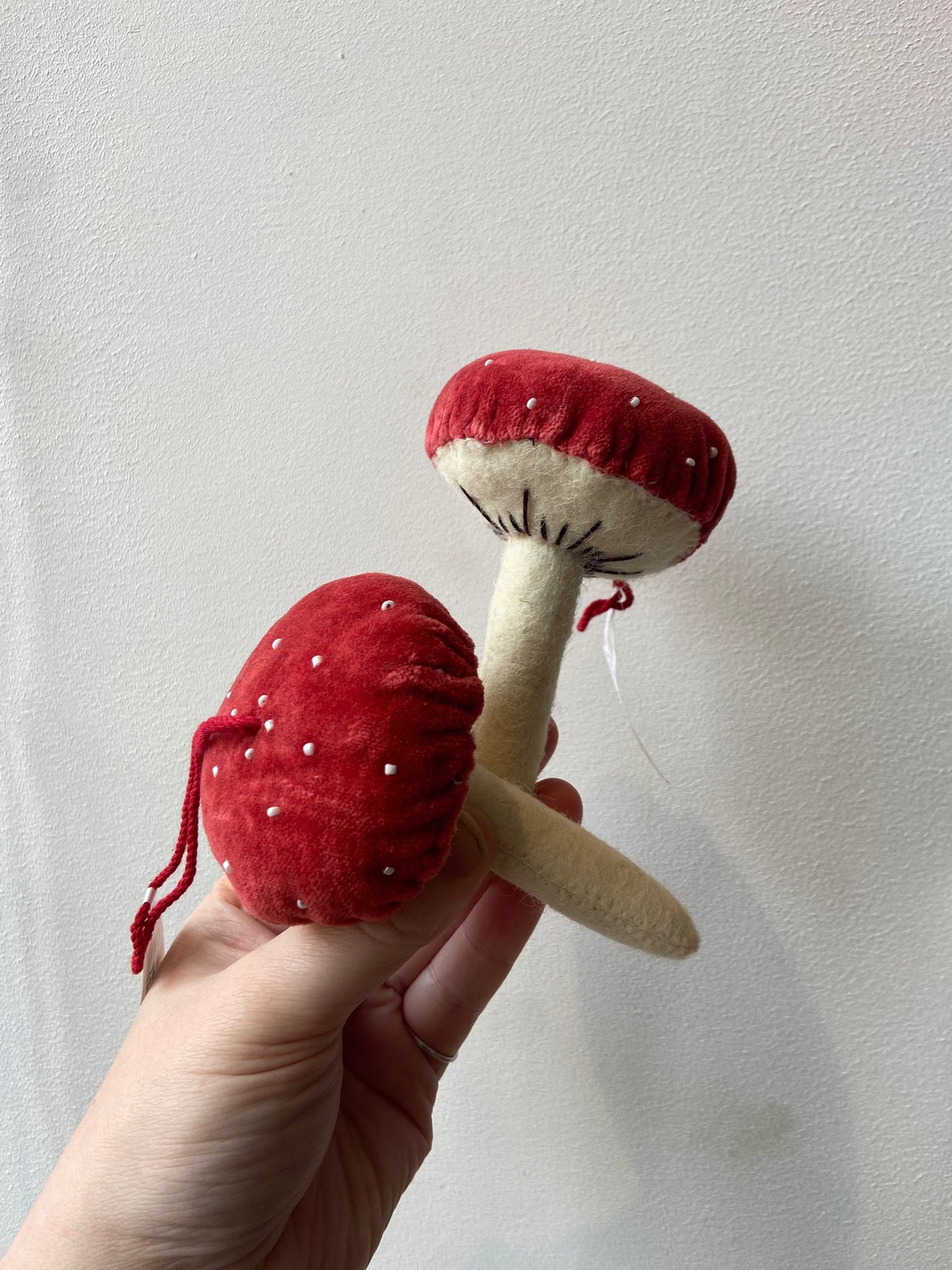 Pastel Velvet Mushroom Decorations
