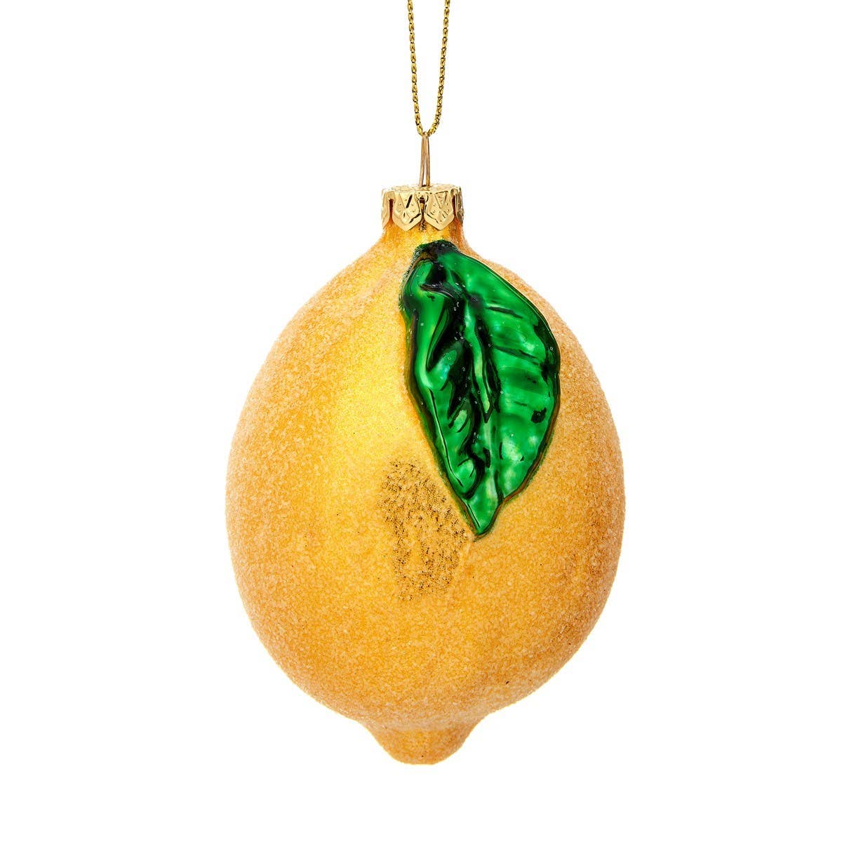 Shimmering Lemon Shaped Glass Bauble