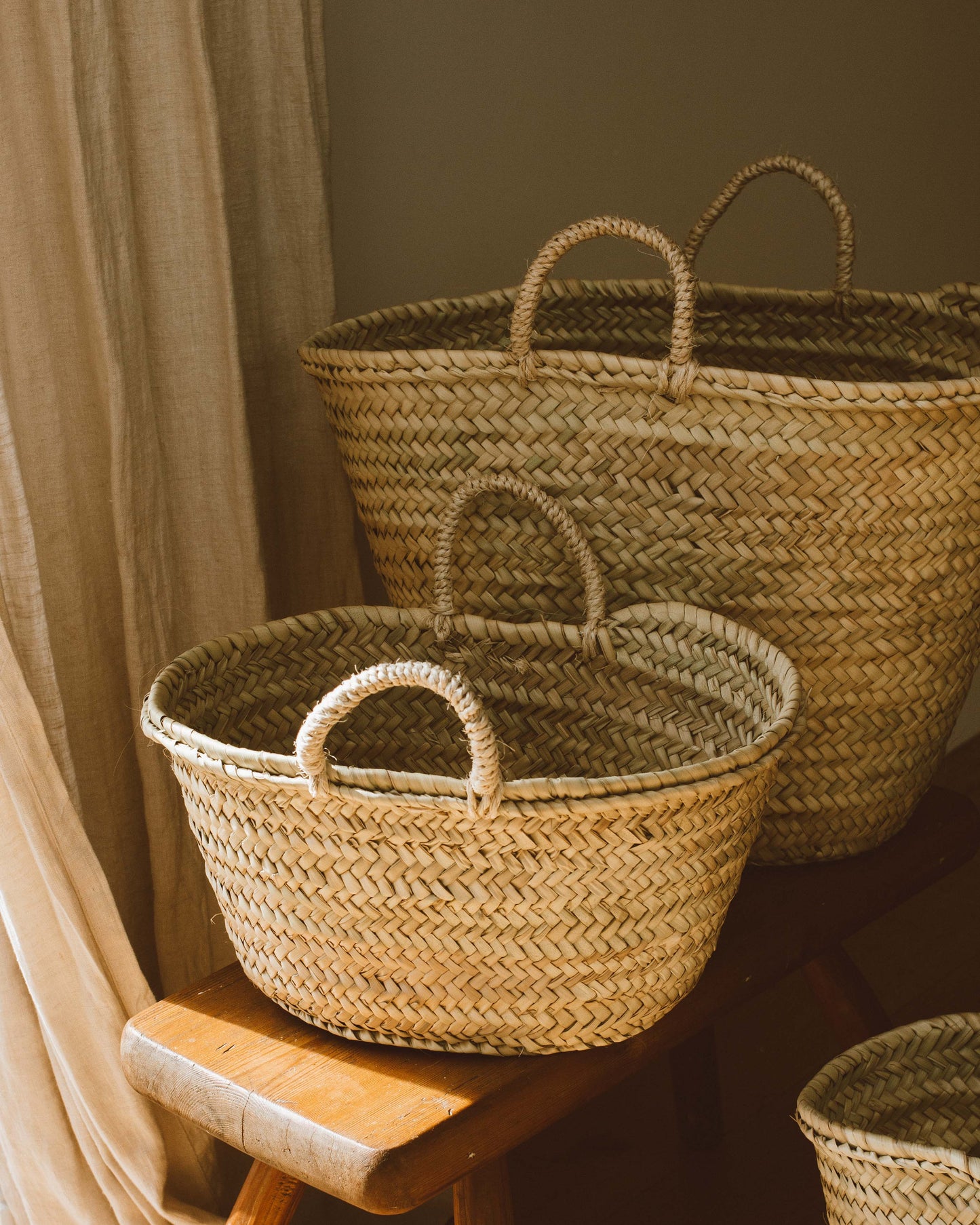 Vegan Mini French Market Basket Bag