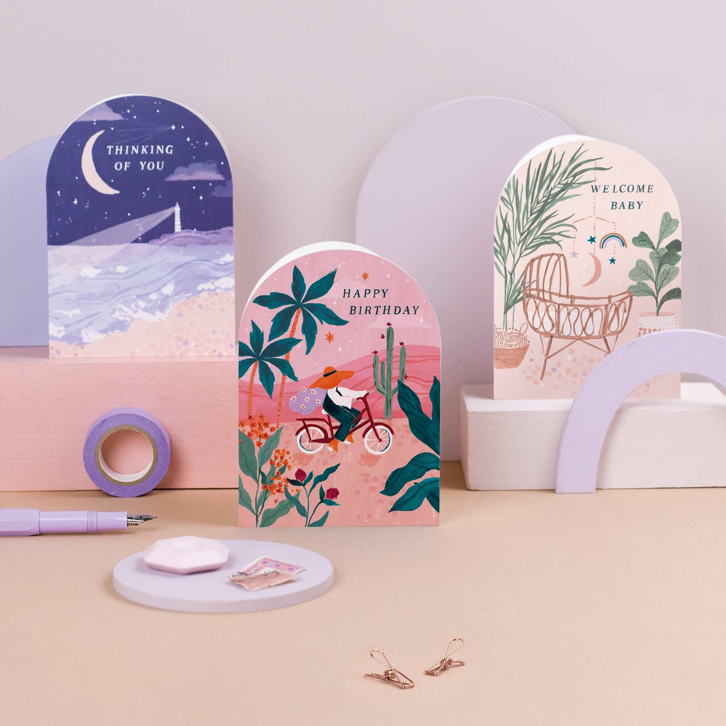 Sunset Bike Ride Birthday Card