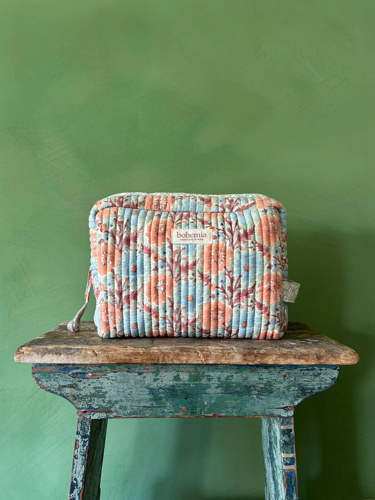 Large Floribunda Washbag, Duck Egg