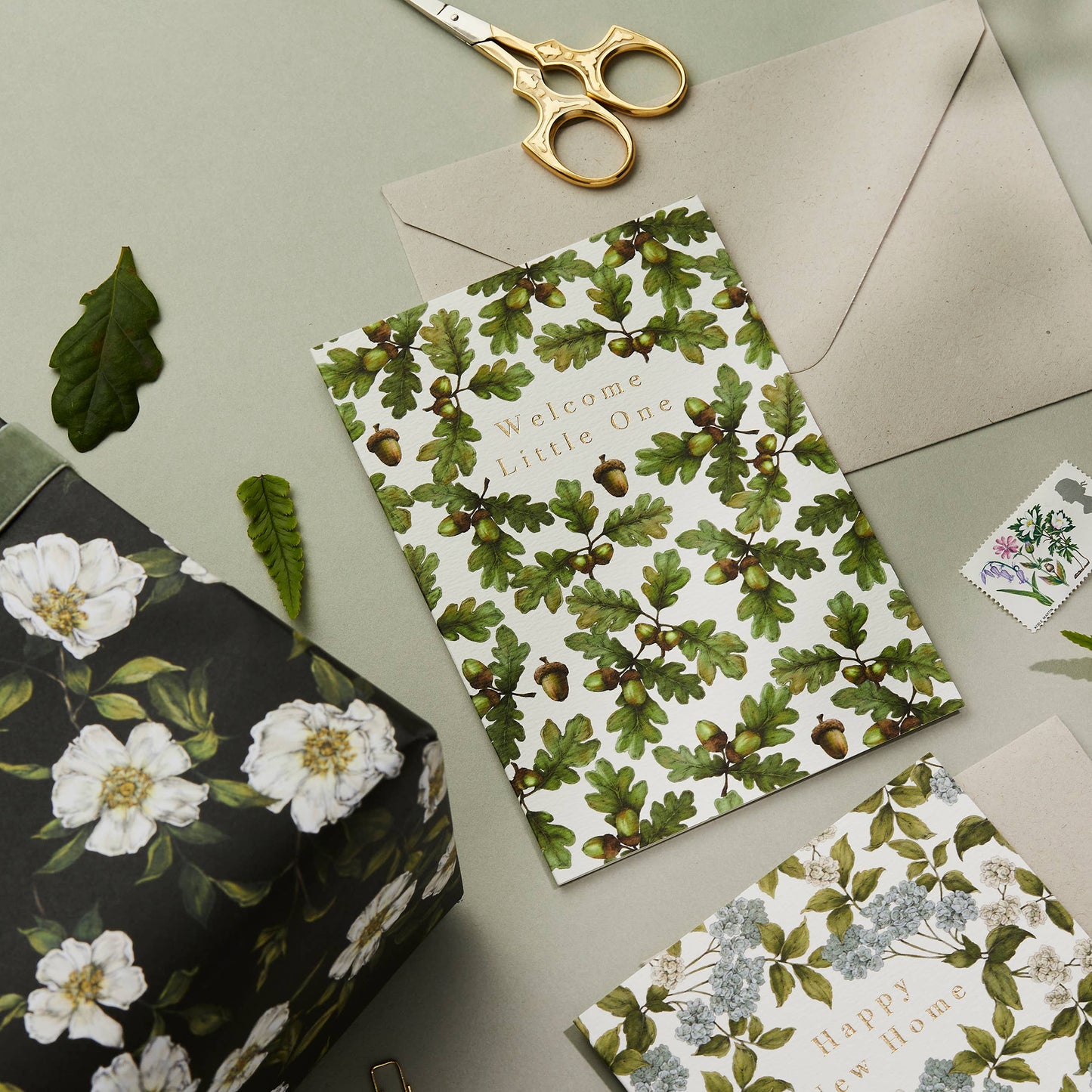 Welcome Little One New Baby Acorn Card