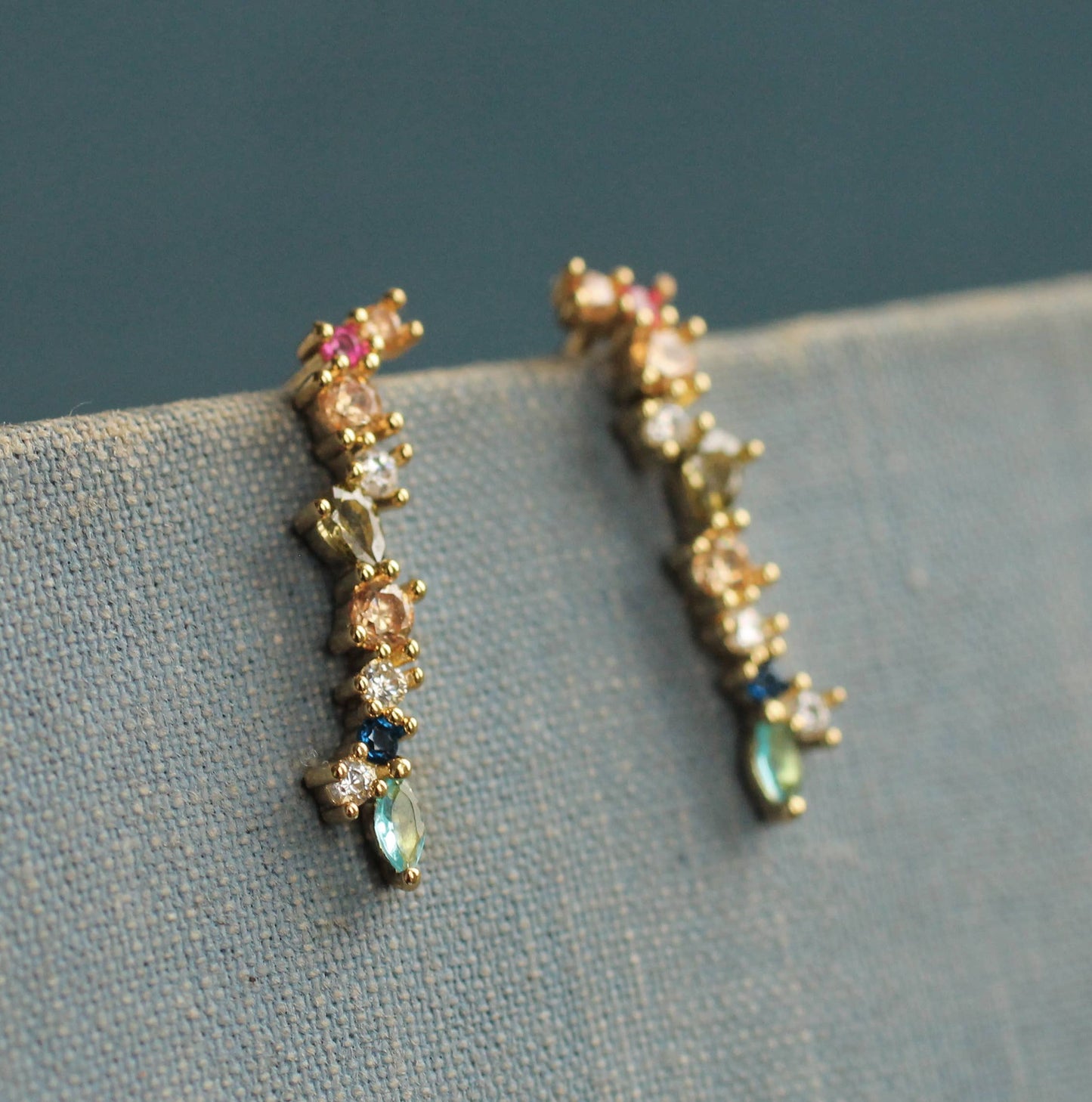Rainbow Drop Jewel Earrings