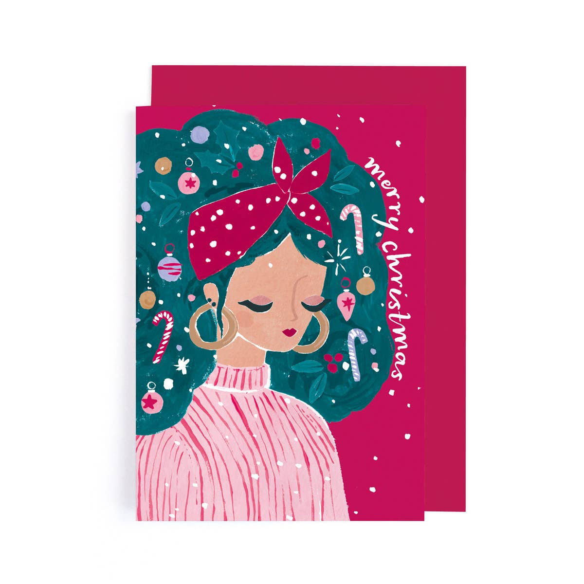 Decorated Hair Christmas Card | Holiday Card | Xmas Cards