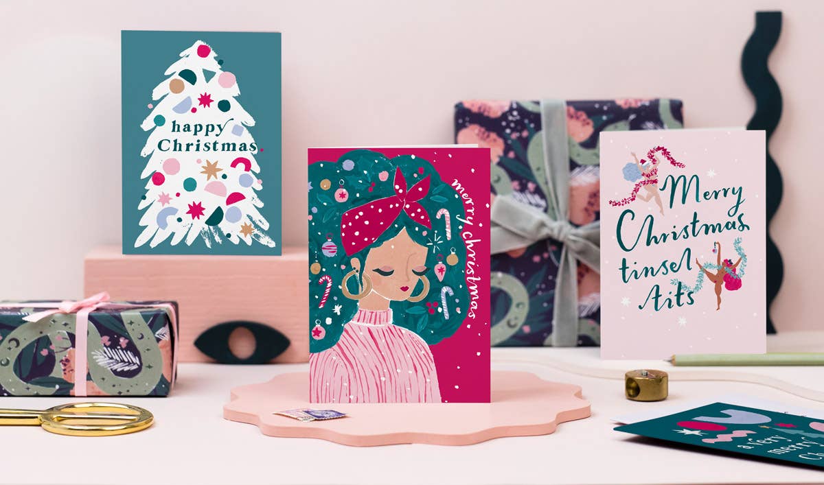 Decorated Hair Christmas Card | Holiday Card | Xmas Cards