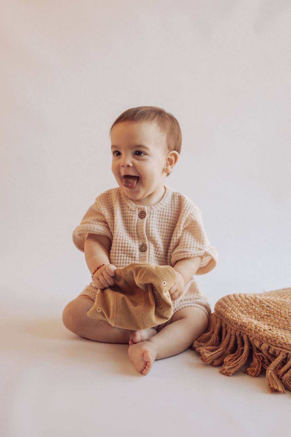 Waffle Knit Loose Fit Romper Baby/Toddler
