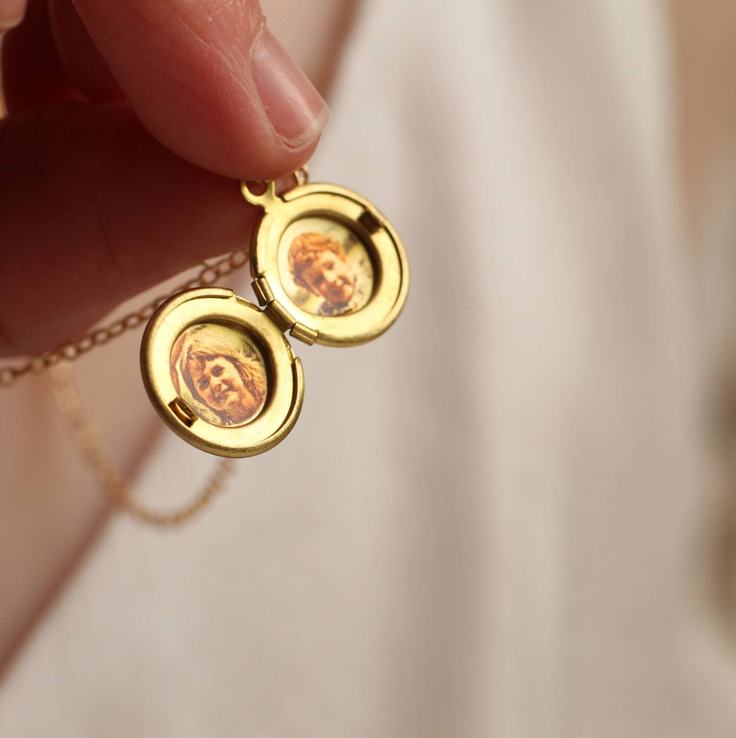 Tiny Brass Dandelion Locket Necklace