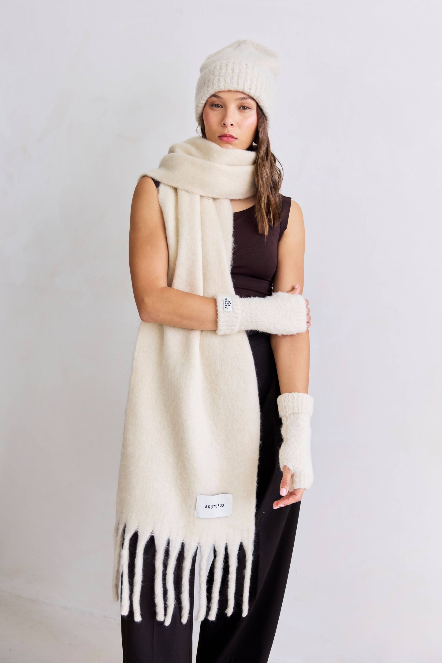 Pebble Beige Beanie Hat Made from 100% Recycled Materials