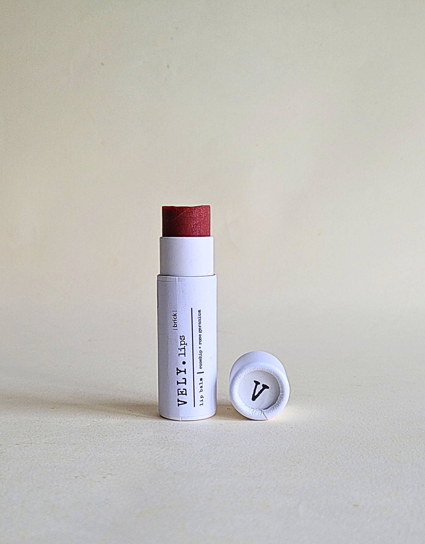 Brick Tinted Natural Vegan Lip Balm With Rosehip and Geranium